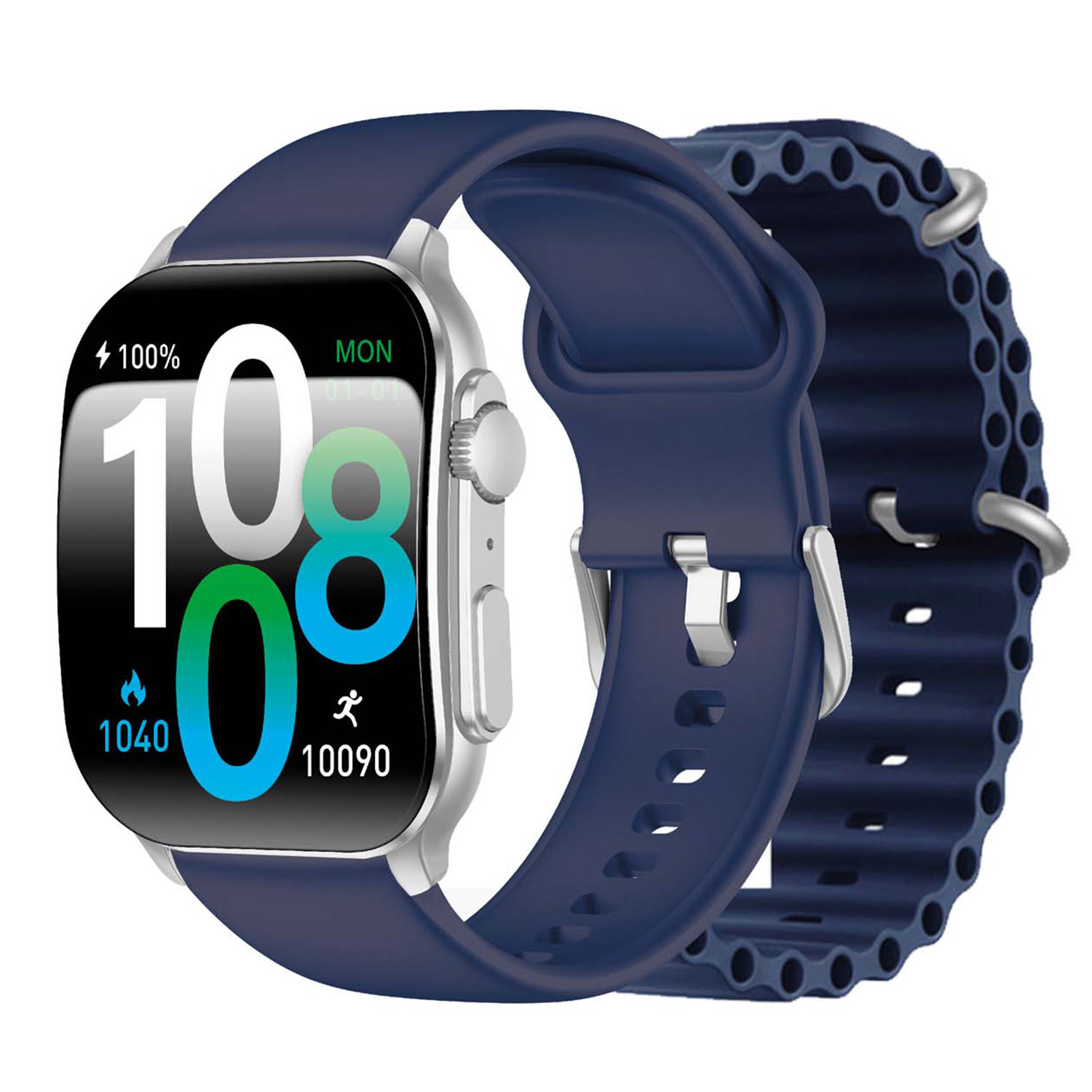 SMARTY2.0 SW080D Smartwatch Alloy Siliconen 46x37mm
Dit Smarty Smartwatch horloge met nr: SW080D is een stap in de toekomst. De zilverkleurige kast is gemaakt van metaal met een gehard glas. Aan de kast zit een blauwe siliconen band met een gespsluiting. Het rechthoekige horloge heeft een afmeting van 46x37mm en is spatwaterdicht. Bij deze uitvoering krijg je een extra aparte blauwe siliconen band kado. Deze smartwatch is sportief, stijlvol, maar zeker gebruiksvriendelijk. Om door apps, berichten en tekst te bladeren hoeft je alleen maar op het glas te tikken of de knop te gebruiken. 

Merk:
SMARTY2.0
Smartwatches verbinden je met de wereld. 
SMARTY2.0 biedt een brede keuze aan vormen en functionaliteiten. Een ronde of rechthoekige smartwatch? Eentje voor de smalle pols? Een ladies watch of een kids watch?  SMARTY2.0 heeft het allemaal.
De keuze qua functionaliteiten is onuitputtelijk: bluetooth bellen, stappenteller, hartslag- en bloeddrukmeter,  meerdere verschillende sporttrackers, menstruatie en ovulatie herinneringen, ingebouwde GPS, vind mijn smartphone en heel veel meer. Maak je eigen keuze.
Iedere SMARTY werkt zowel met iOS als met Android en is moeiteloos via een QR-code te koppelen met iedere mobiele telefoon. Misschien wel dé makkelijkste smartwatch voor iedereen.
SMARTY2.0 staat voor hoge kwaliteit in een betaalbaar prijssegment: € 79 - € 199.

Highlights:
- Geschikt voor Android en iOS  
- De Smartwatch heeft Bluetooth call 
- Hoge batterij efficientie
- 24 uur hartritme meting
- Bevat smart music 
- Door de verschillende meters en tellers is het mogelijk om onder andere de hartslag, stappen, snelheid, slaap, luchtdruk, stress, hoogte- en diepte te meten
- D.m.v. de ingebouwde GPS, is het mogelijk om offline te navigeren en achteraf je route terug te kijken (zonder dat de telefoon in de buurt is)
- Stof,- Waterdichtheid: IP68