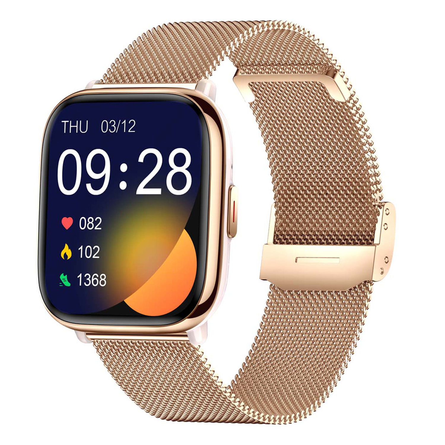SMARTY2.0 SW081G Smartwatch Alloy Staal 40x35mm
Dit Smarty Smartwatch horloge met nr: SW081G is een stap in de toekomst. De rosÃ©kleurige kast is gemaakt van metaal met een gehard glas. Aan de kast zit een rosÃ©kleurige milanese band met een druksluiting. Het rechthoekige horloge heeft een afmeting van 40x35mm en is spatwaterdicht. Een mooi tussenmaatje voor alle polsen geschikt. Deze smartwatch is sportief, stijlvol, maar zeker gebruiksvriendelijk. Om door apps, berichten en tekst te bladeren hoeft je alleen maar op het glas te tikken of de knop te gebruiken. 

Merk:
SMARTY2.0
Smartwatches verbinden je met de wereld. 
SMARTY2.0 biedt een brede keuze aan vormen en functionaliteiten. Een ronde of rechthoekige smartwatch? Eentje voor de smalle pols? Een ladies watch of een kids watch?  SMARTY2.0 heeft het allemaal.
De keuze qua functionaliteiten is onuitputtelijk: bluetooth bellen, stappenteller, hartslag- en bloeddrukmeter,  meerdere verschillende sporttrackers, menstruatie en ovulatie herinneringen, ingebouwde GPS, vind mijn smartphone en heel veel meer. Maak je eigen keuze.
Iedere SMARTY werkt zowel met iOS als met Android en is moeiteloos via een QR-code te koppelen met iedere mobiele telefoon. Misschien wel dÃ© makkelijkste smartwatch voor iedereen.
SMARTY2.0 staat voor hoge kwaliteit in een betaalbaar prijssegment: â¬ 79 - â¬ 199.

Highlights:
- Geschikt voor Android en iOS  
- De Smartwatch heeft Bluetooth call 
- Hoge batterij efficientie
- 24 uur hartritme meting
- Bevat smart music 
- Door de verschillende meters en tellers is het mogelijk om onder andere de hartslag, stappen, snelheid, slaap, luchtdruk, stress, hoogte- en diepte te meten
- D.m.v. de ingebouwde GPS, is het mogelijk om offline te navigeren en achteraf je route terug te kijken (zonder dat de telefoon in de buurt is)
- Stof,- Waterdichtheid: IP68
