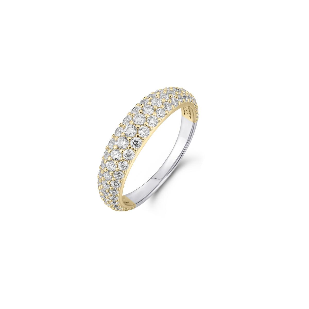 Gisser Jewels stackable pave ring | zilver verguld | zirkonia's | maat 54 | R488Y-54
