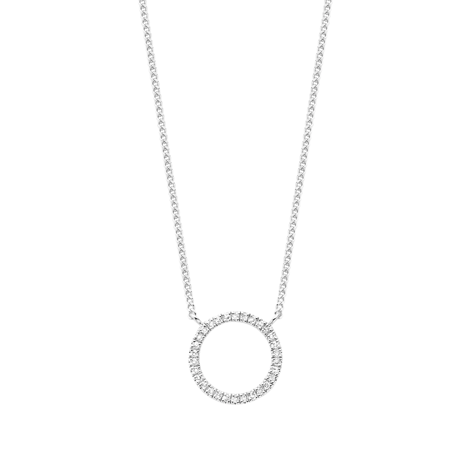 zilveren hanger met diamant