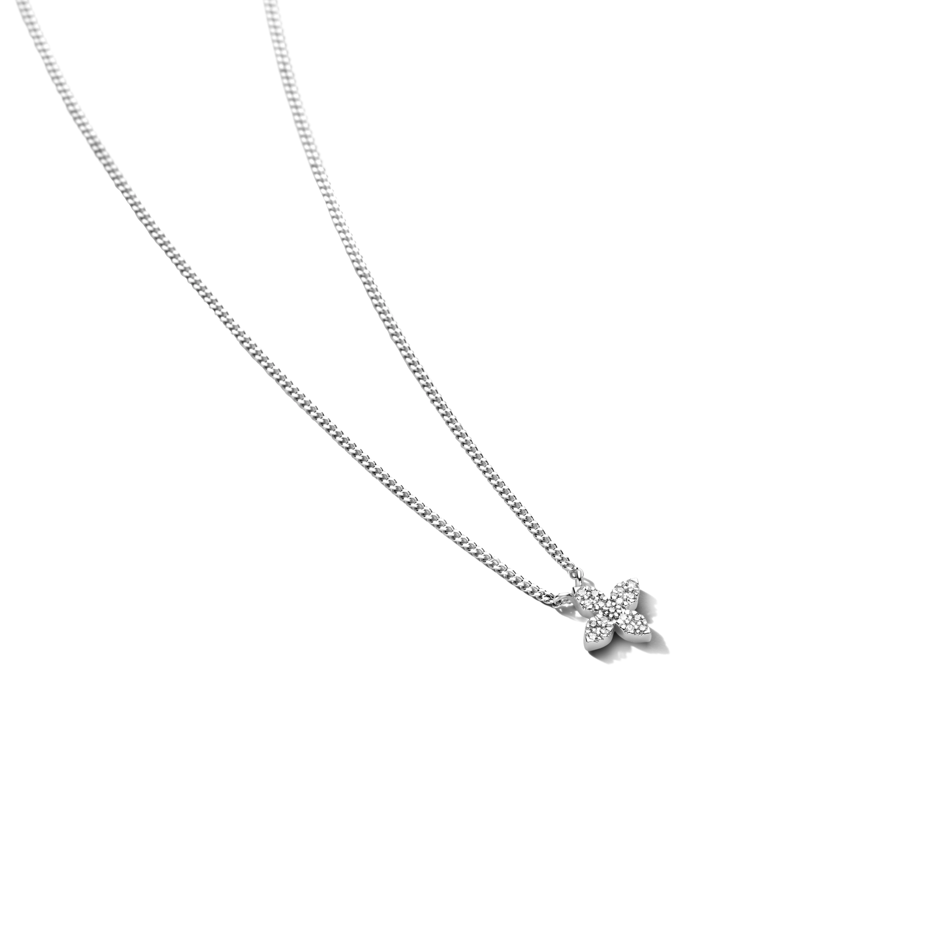 zilveren hanger met diamant