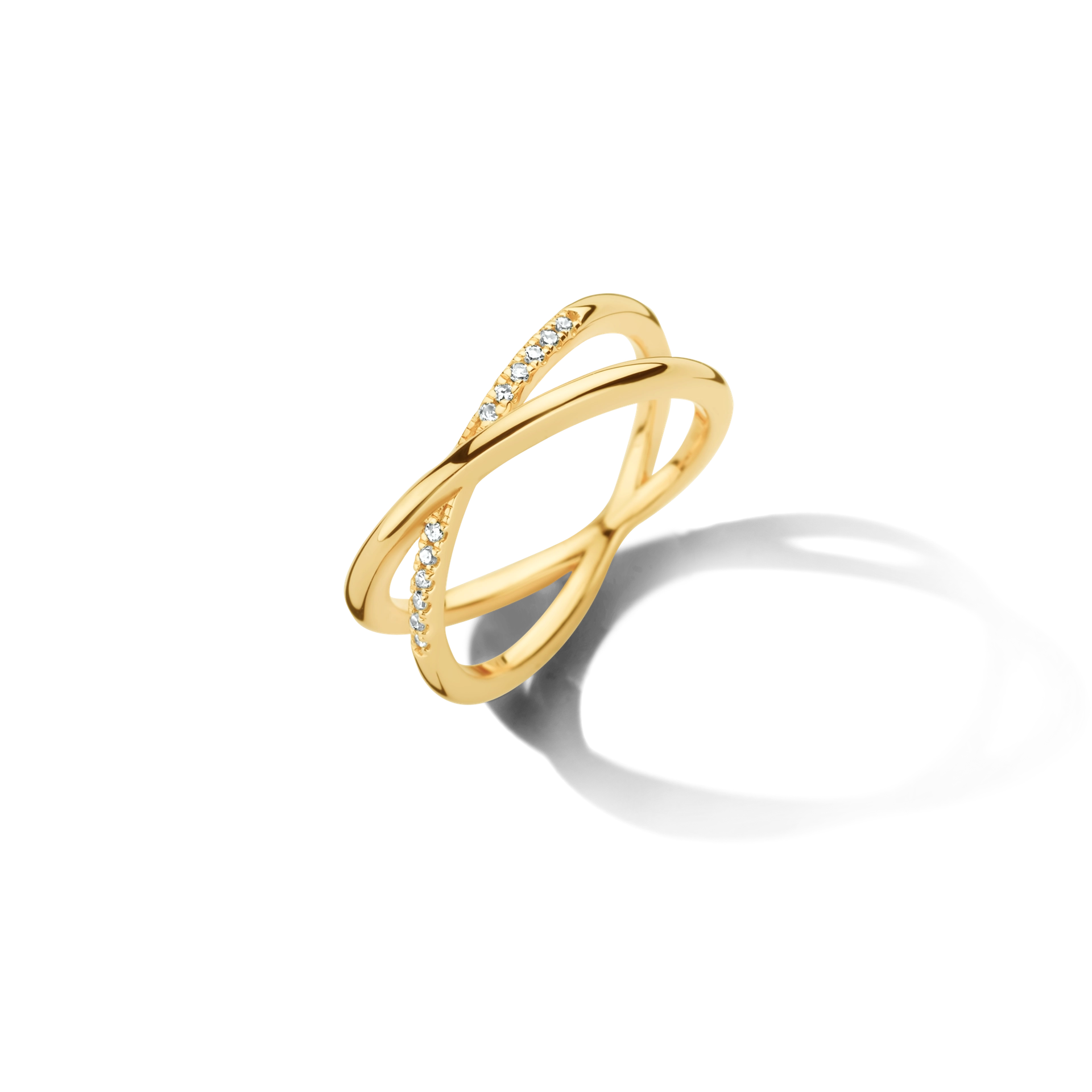zilver vergulde ring met diamant