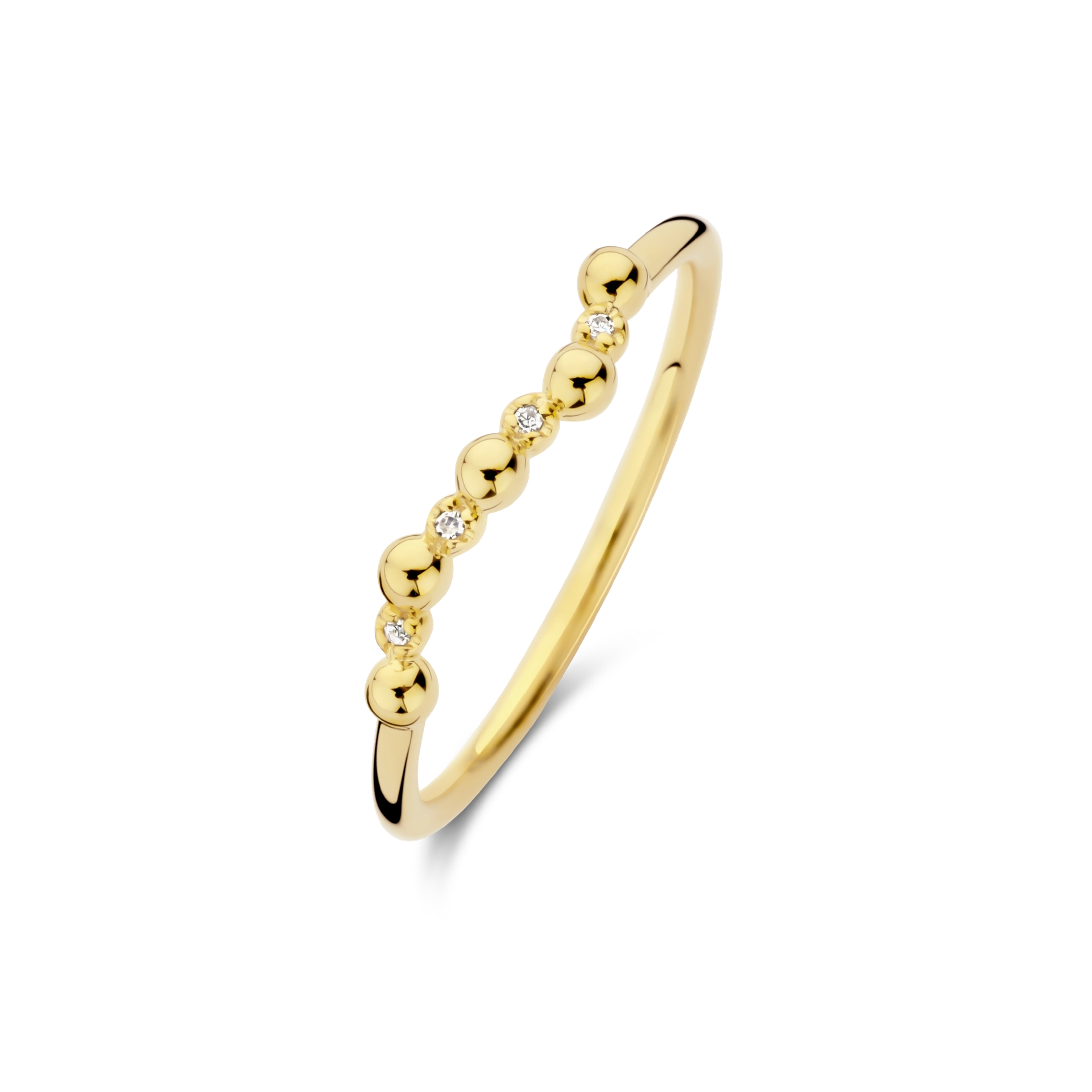 zilver vergulde ring met diamant