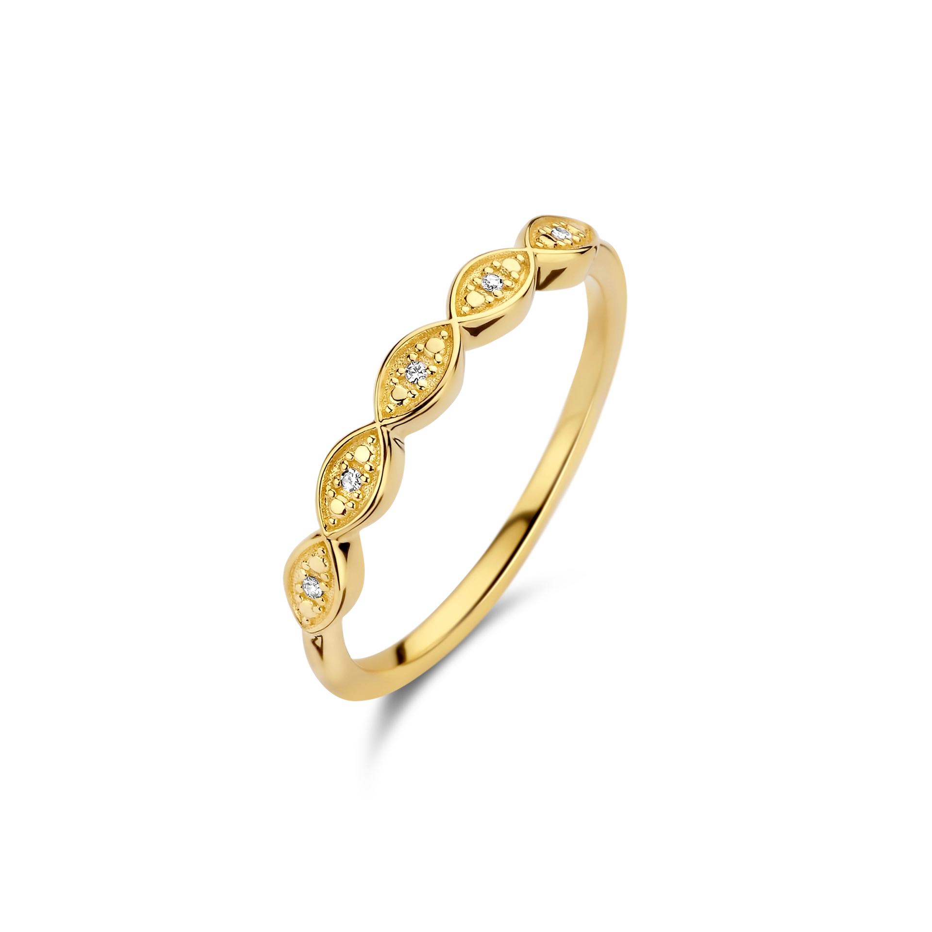 zilver vergulde ring met diamant