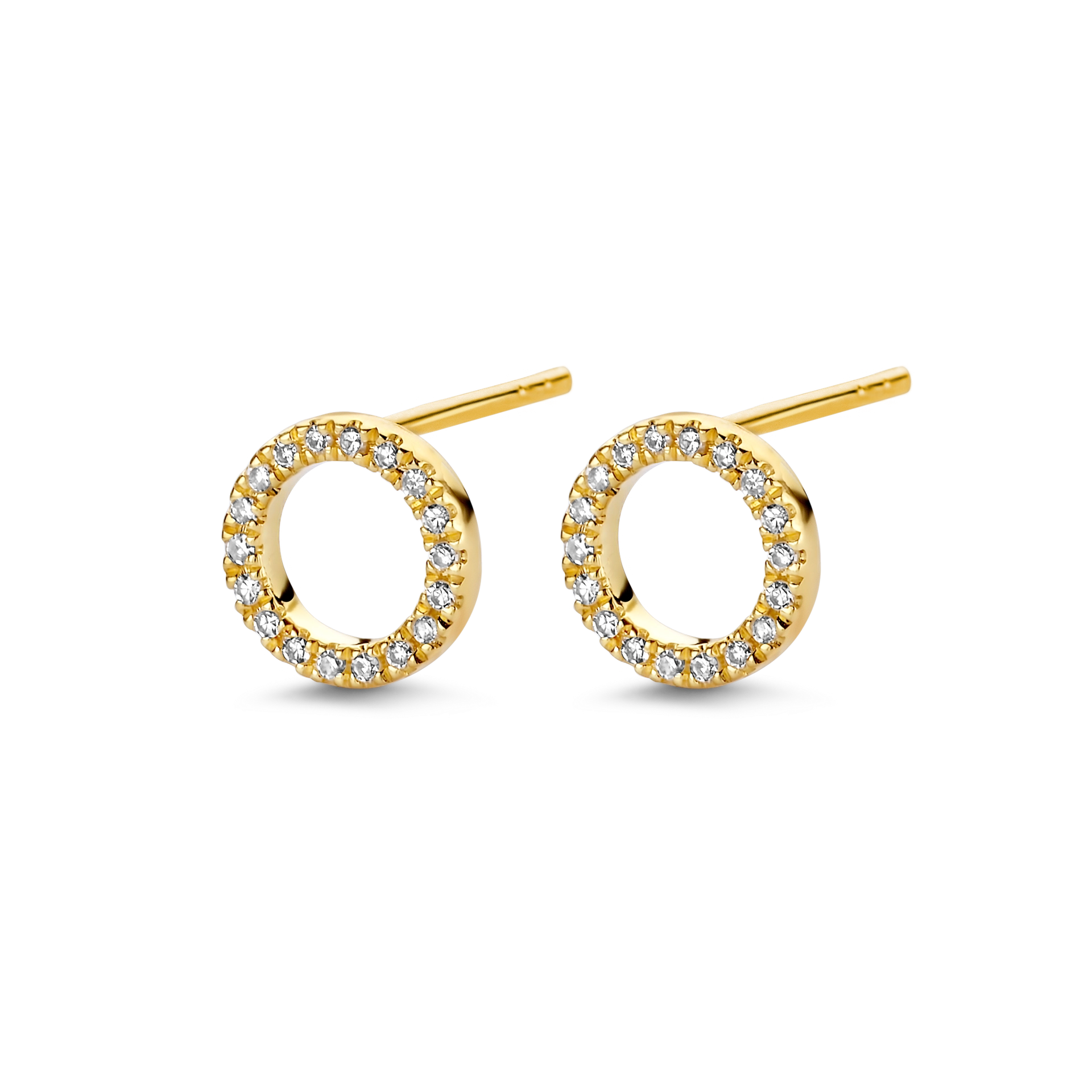 oorsteker verguld met diamant