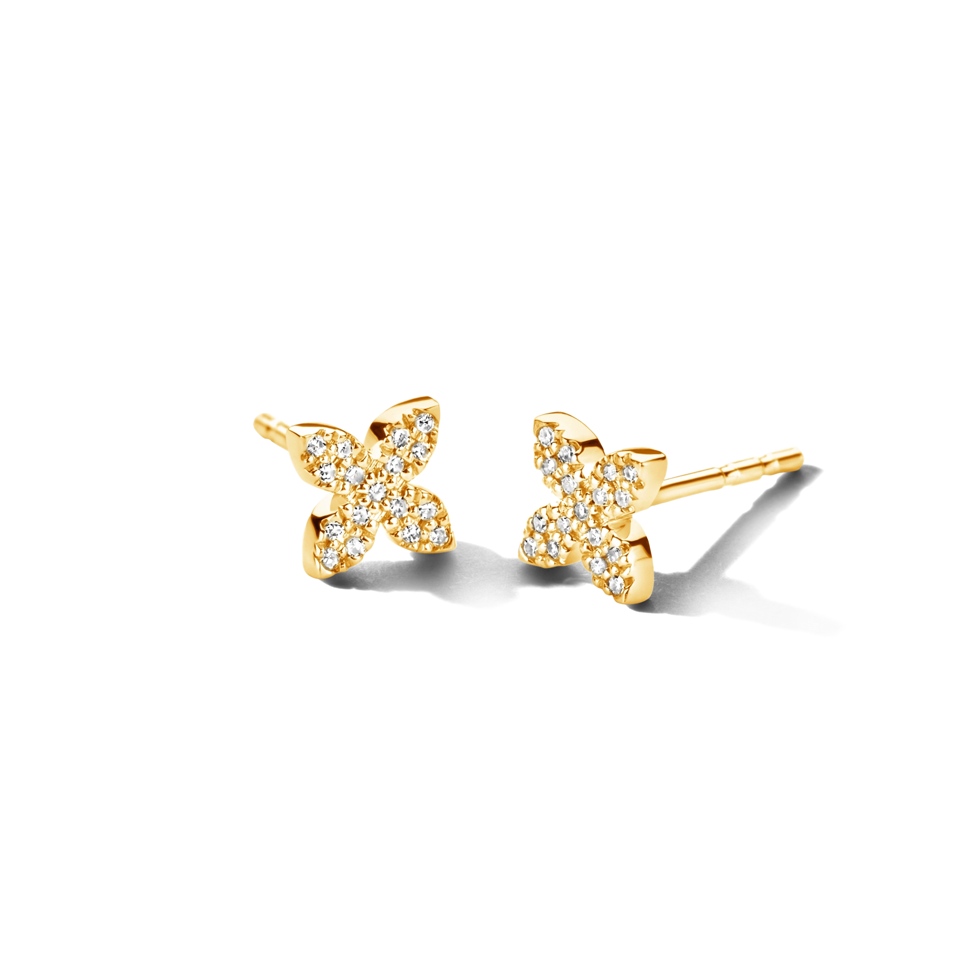zilver vergulde oorsteker met diamant