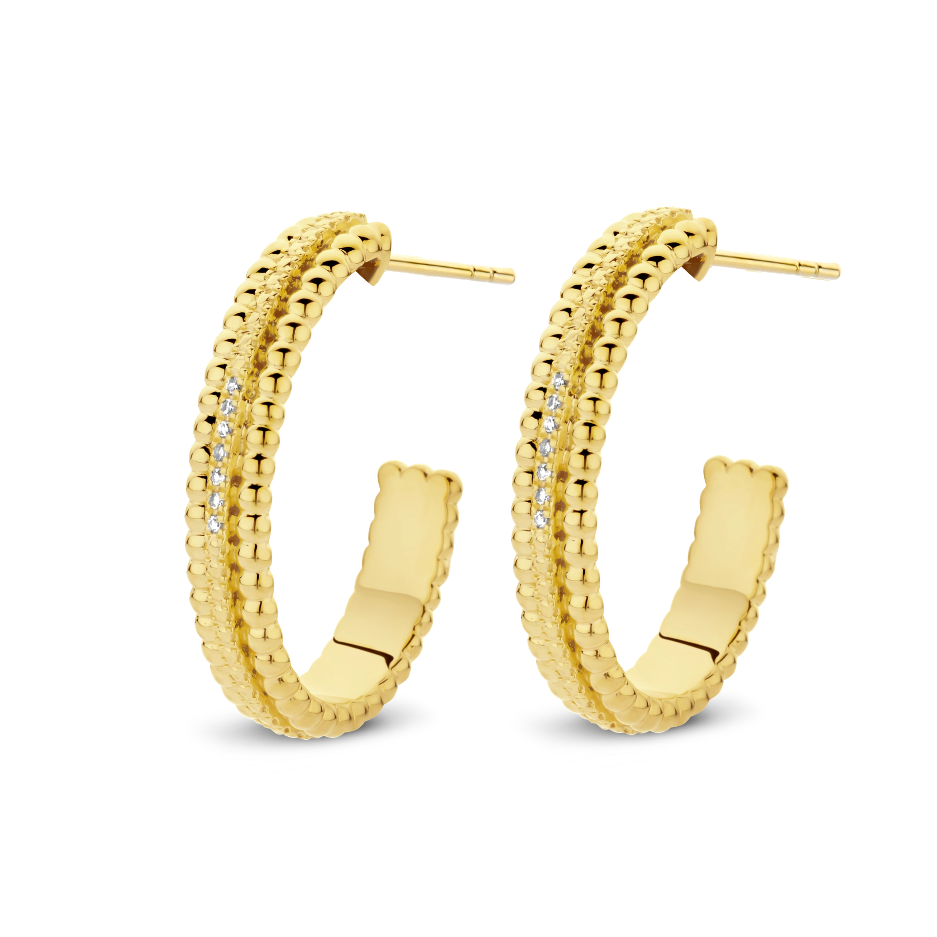 zilver vergulde oorsteker met diamant