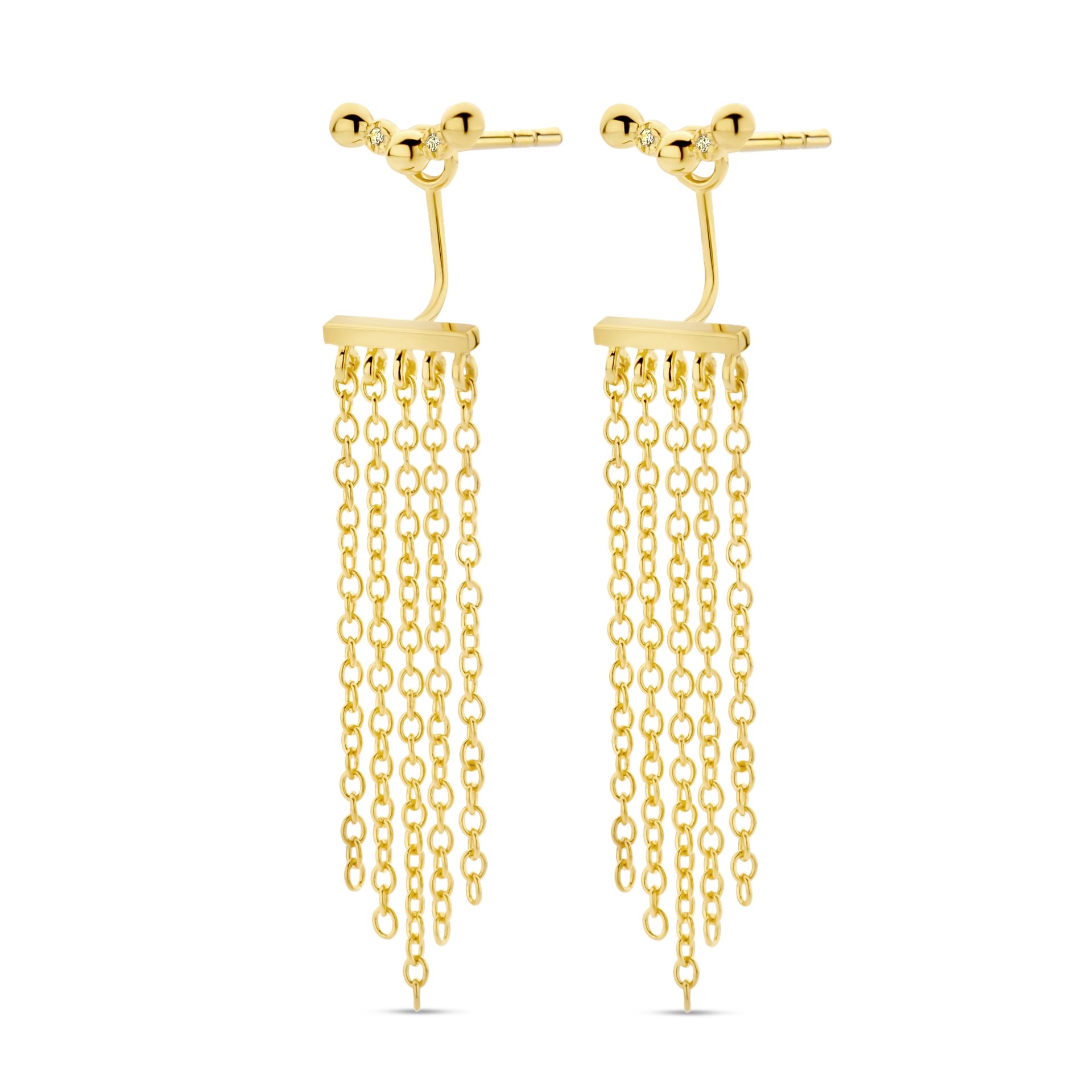 zilver vergulde oorsteker met diamant
