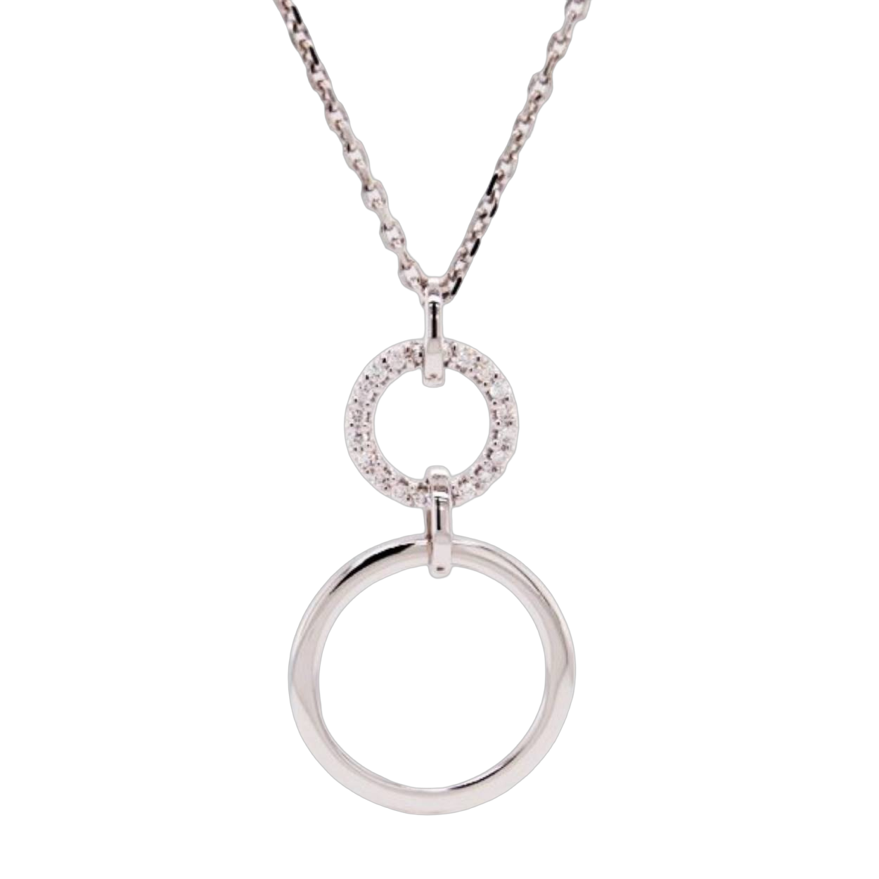 Prachtige 14krt witgouden hanger bezet met diamanten 0,09crt SI/W.