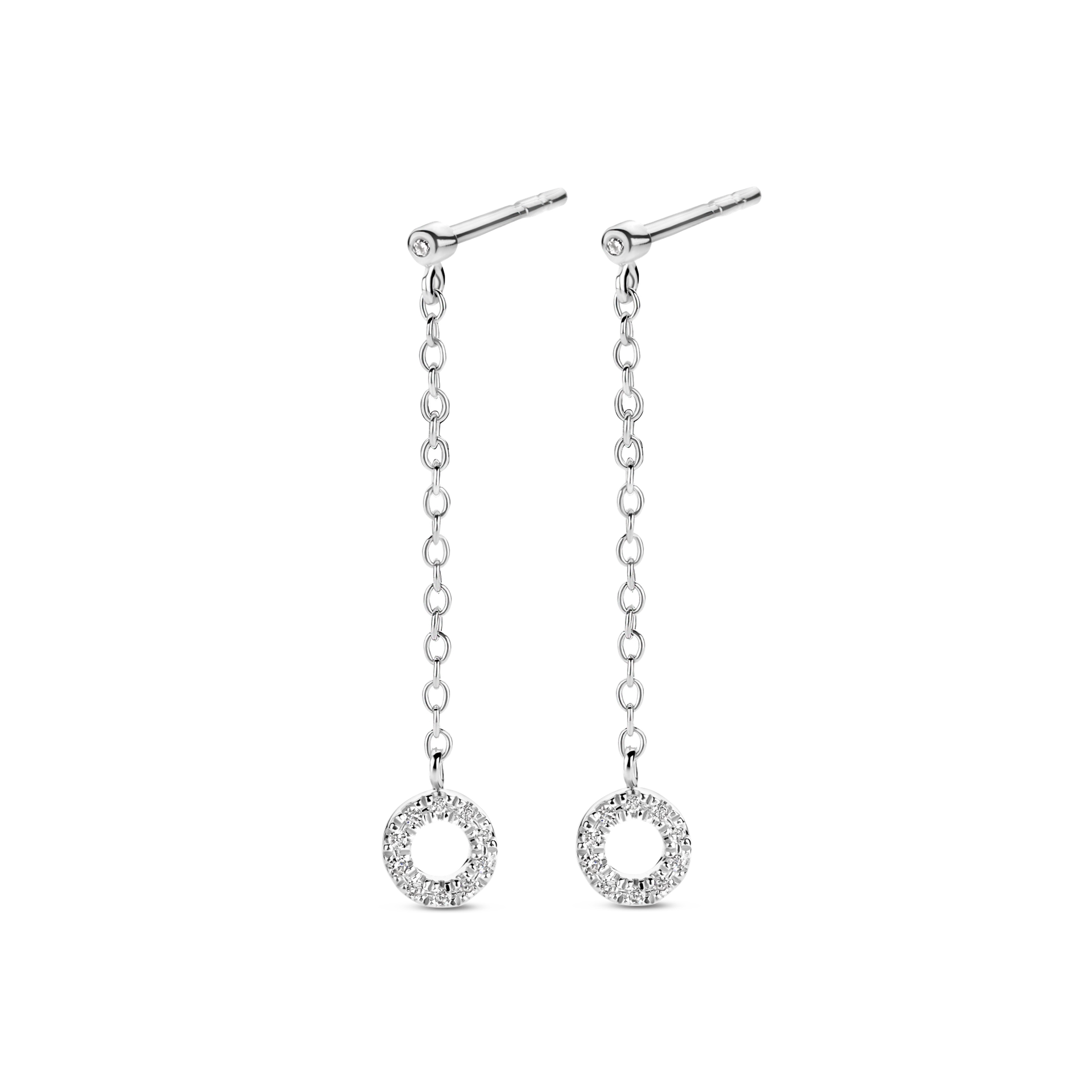 zilveren oorstekers met diamant