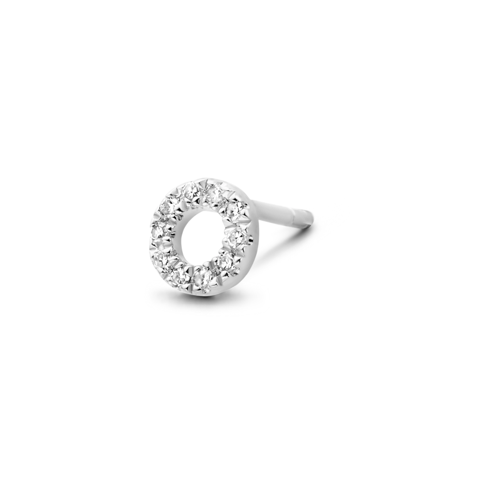 zilveren oorstekers met diamant