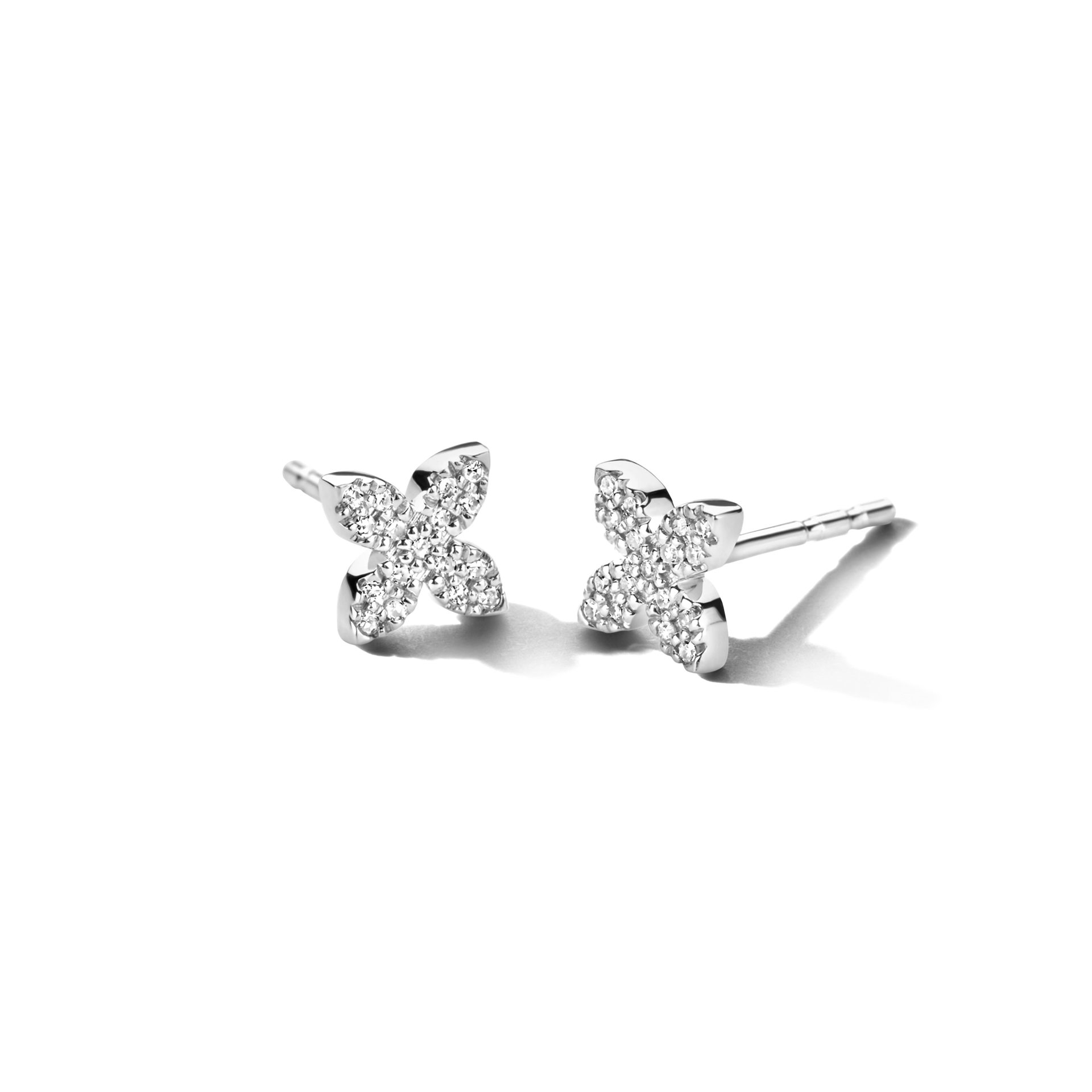 zilveren oorstekers met diamant