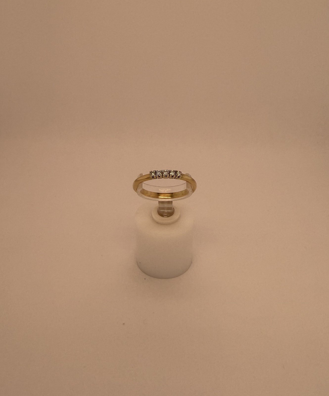 14krt geelgouden alliance ring met 5x0.02ct diamant