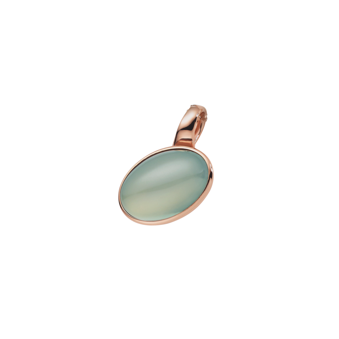 Xen rosé vergulde hanger met chalcedoon steen - ZONDER KETTING