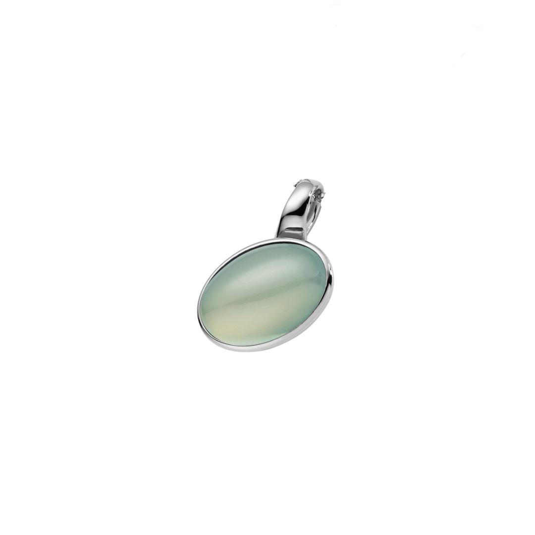 Xen stalen hanger met chalcedoon steen - ZONDER KETTING