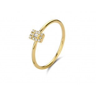 18 karaat geel gouden ring fijn met 0.08ct briljant GR4387GR