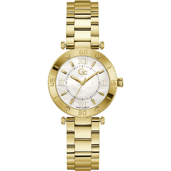 Sport Chiq Muse Doubl'e9. Quartz 100m WR. Mineraalglas. witte parelmoer wijzerplaat