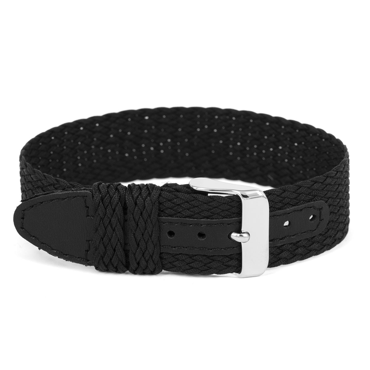 Horlogeband zwart perlon met gespsluiting en leer.
Kleur band: Zwart
Band dikte: 1 mm
Band lengte: 200mm
Band breedte: 14mm
Gesp: Ja
Bekleding binnenband: n.v.t.
Gestikt: Ja, Zwart
Pushpin: n.v.t.
Hypo allergisch: –
NFC: Nee
EAN: 4781606326140