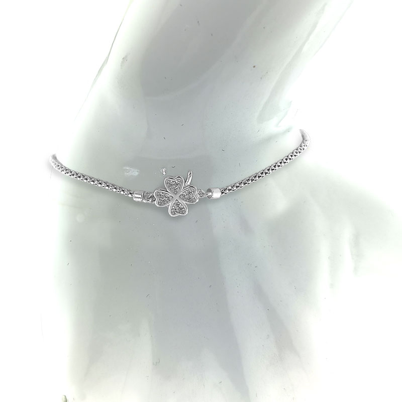 My iMenso ODM "Diabomba Clover with CZ" brac (925/rhod-plated) 17+3cm