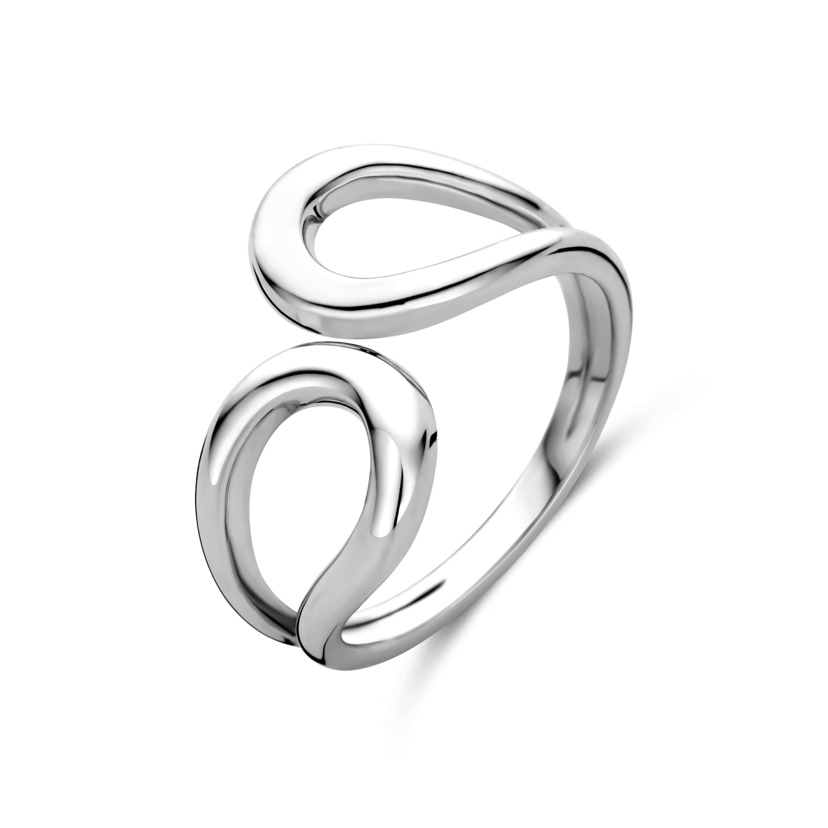 Gerhodineerd 925 zilveren ring met een breedte van 12mm.