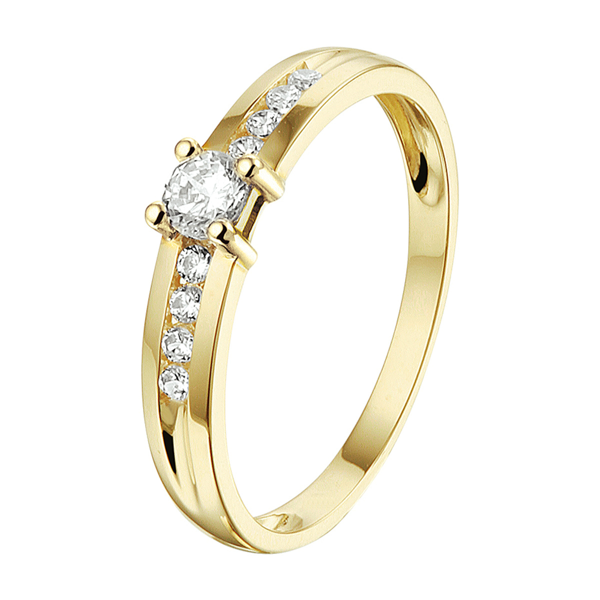 Beschrijving: Stijlvolle geelgouden ring met een schitterende rij van zirkonia. Tip: Combineer deze ring met bijpassende sieraden uit onze collectie of vanuit je eigen stash en creeer zo elke keer weer een nieuwe look.
Uniekenummer serie: 41913
Verpakt per: 1
Doelgroep: dames
Ringmaat: 17.00 mm (53)
Breedte: 4 mm
Zetting: entourage (rijzetting)