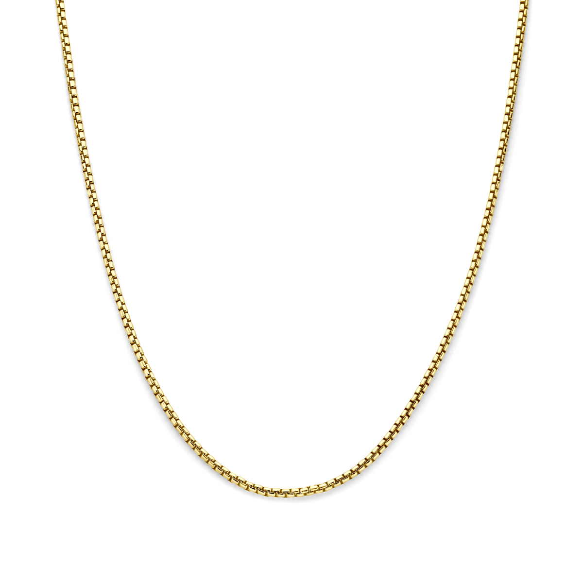 14k Geelgouden collier met een kern van 925 zilver. Het collier heeft een schakelbreedte van 3,0mm en een draaglengte van 45cm. Uitgevoerd met karabijnsluiting.