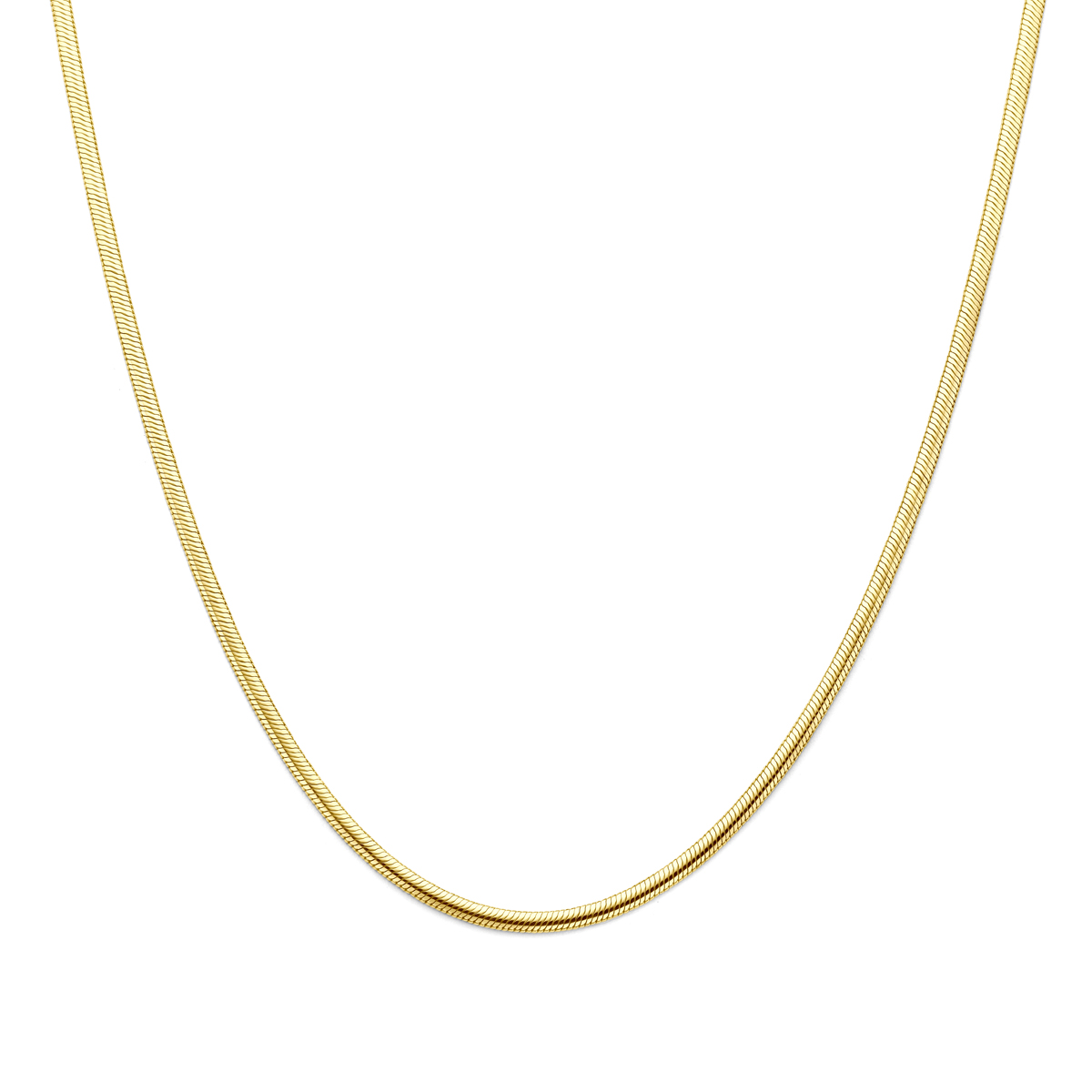 14k Geelgouden collier met een kern van 925 zilver. Het collier heeft een schakelbreedte van 3.3mm en een draaglengte van 45cm. Uitgevoerd met karabijnsluiting.