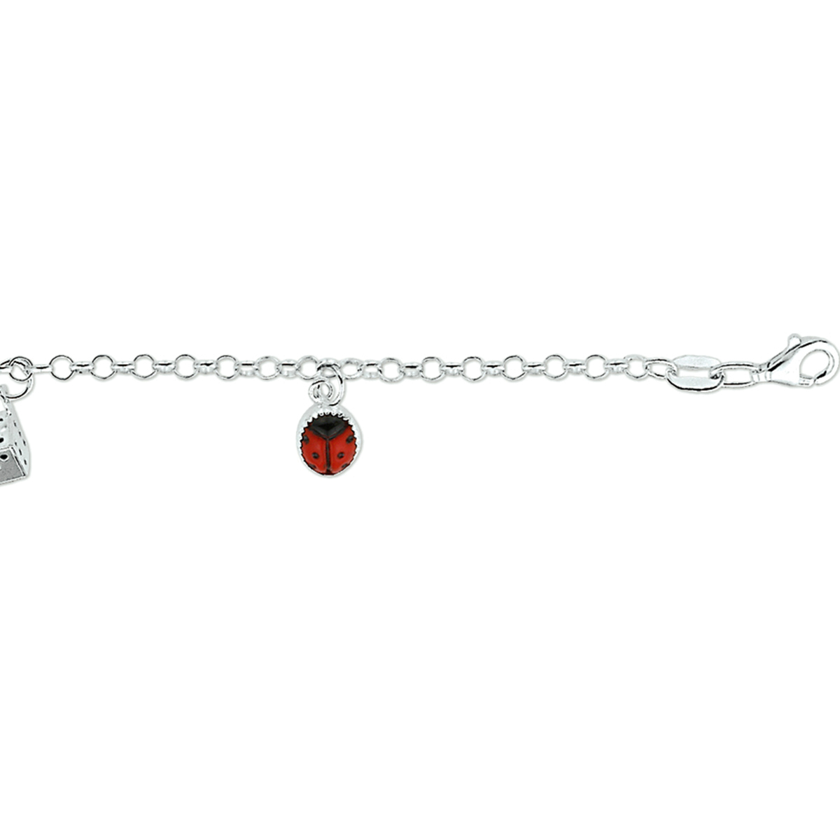 Beschrijving: Zilveren armband met diverse bedels. 
Doelgroep: kinderen
Langste lengte: 15 cm