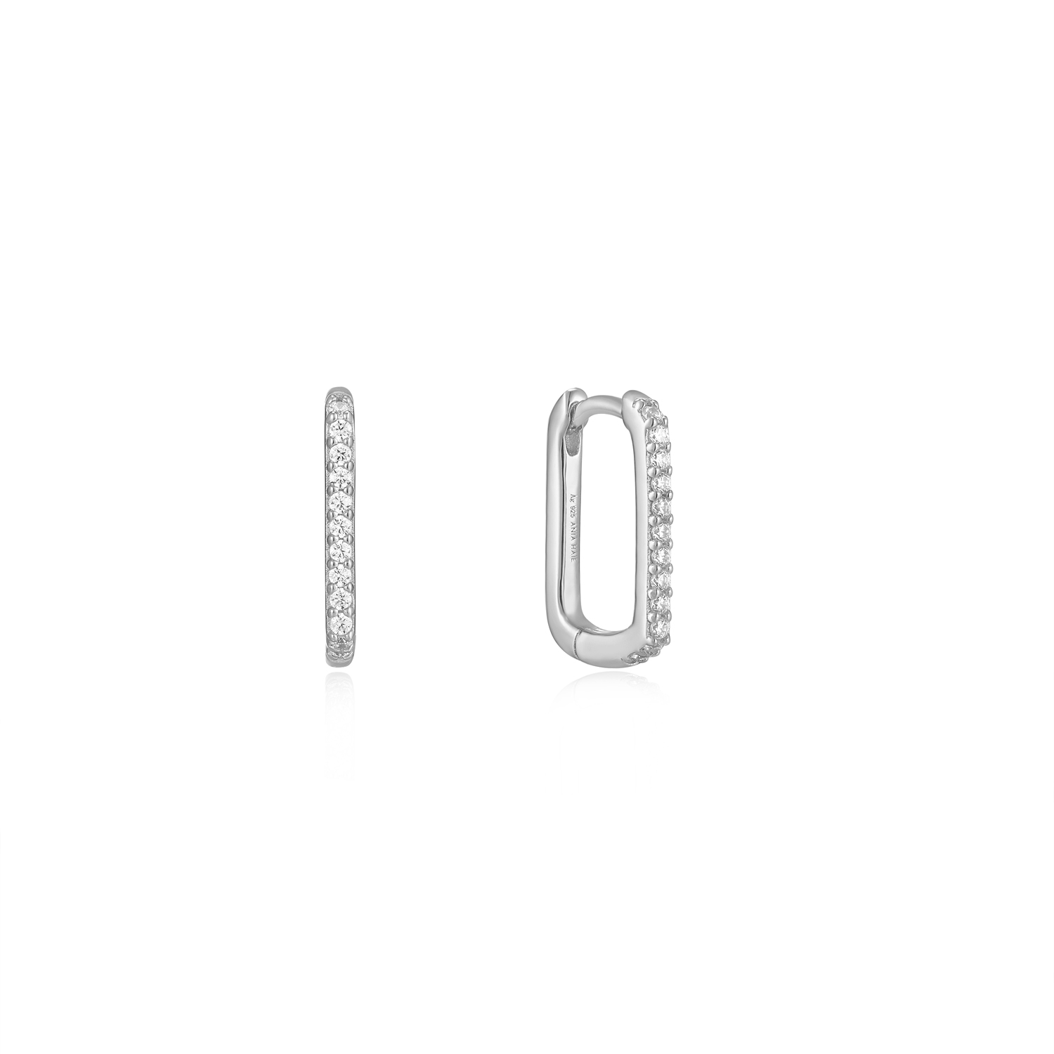 Ania haie zilver Glam Oval Hoop oorringen 