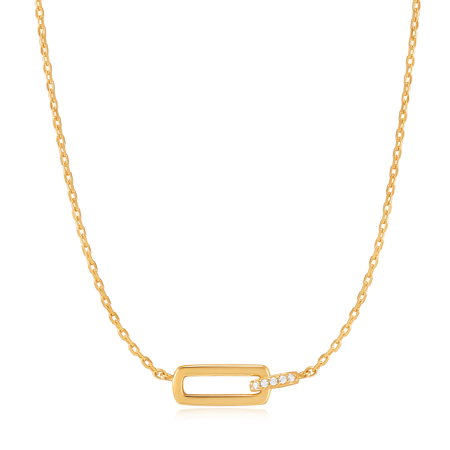 AHN037-01G Glam Interlock Neckl