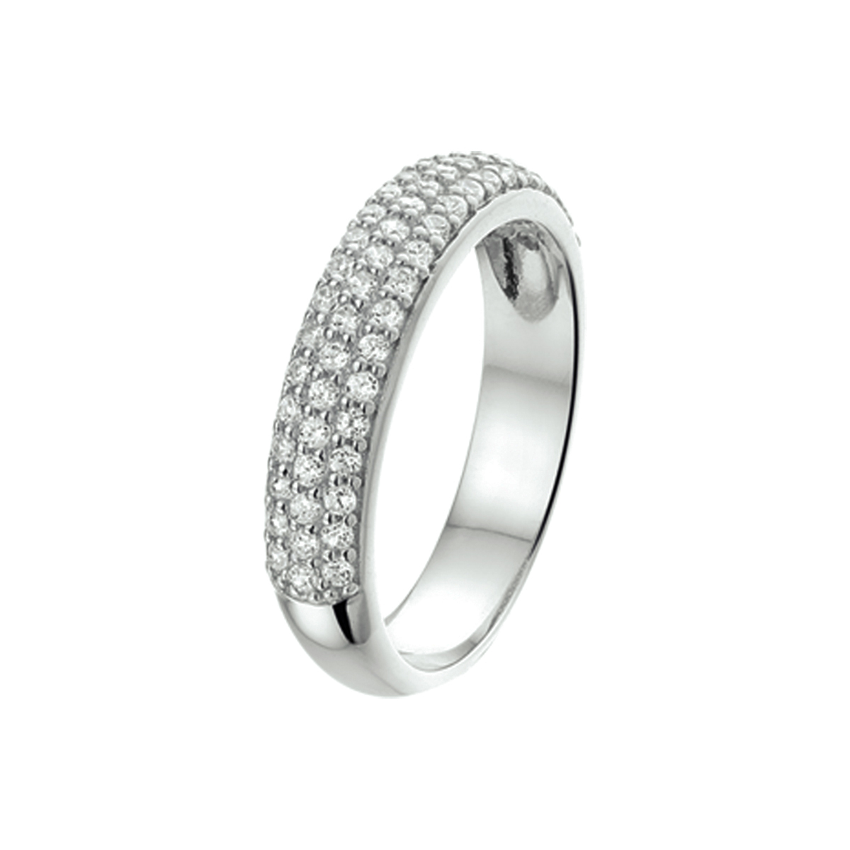 925 zilveren ring paveé gezet met zirkonia's.