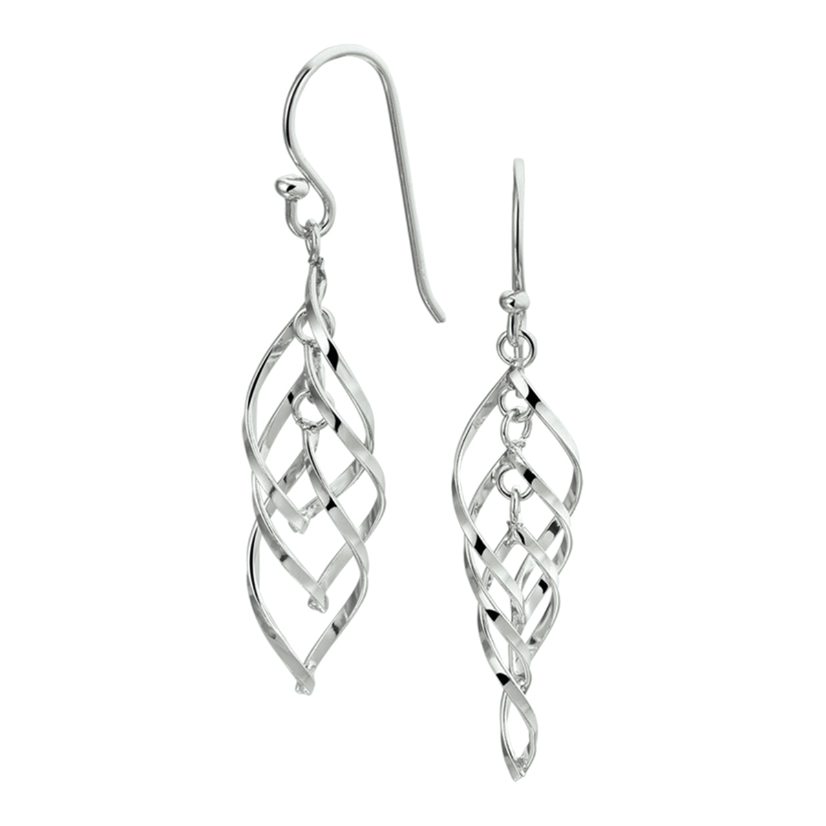 Zilver gerhodineerd oorhangers