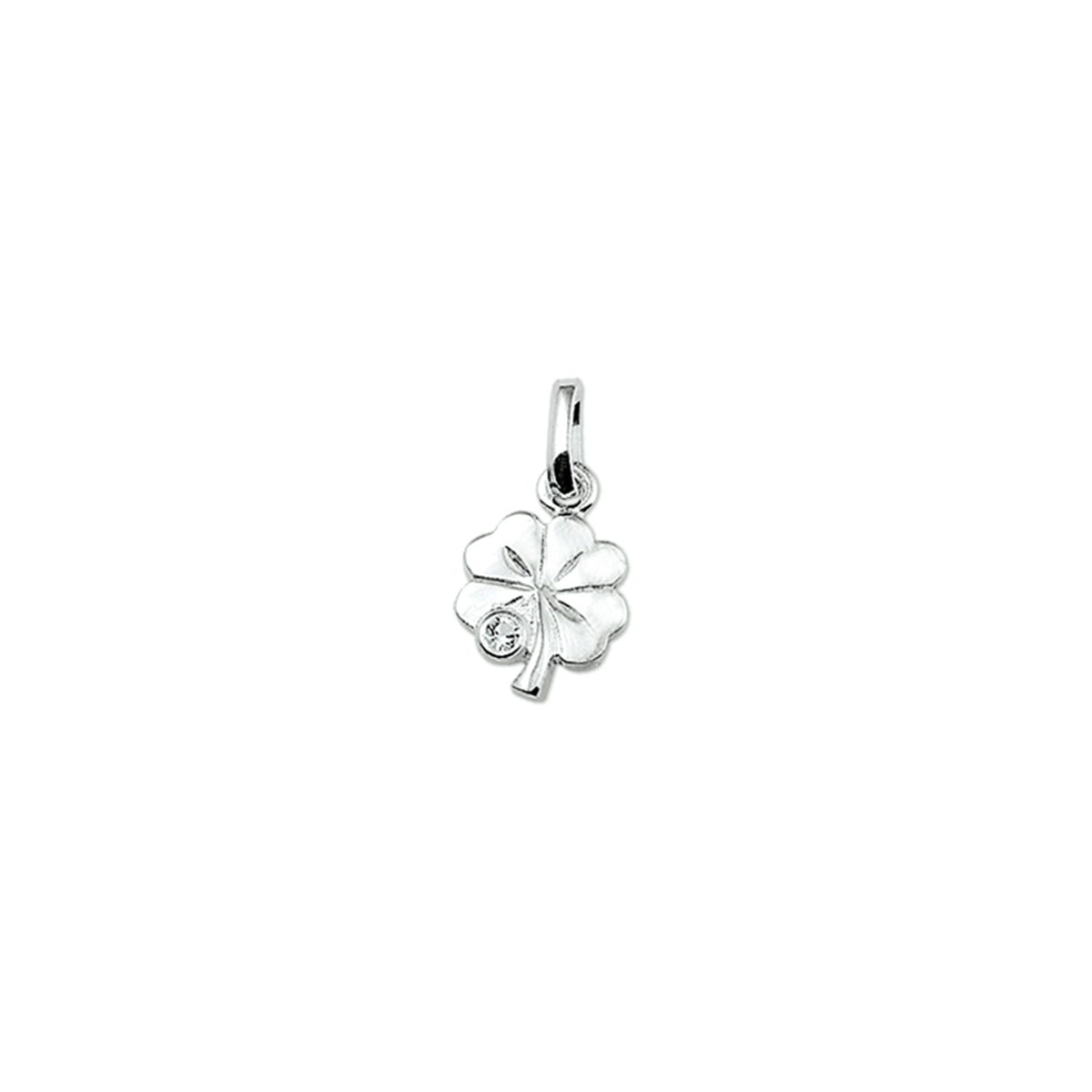 hanger klavertje strass zilver gerhodineerd