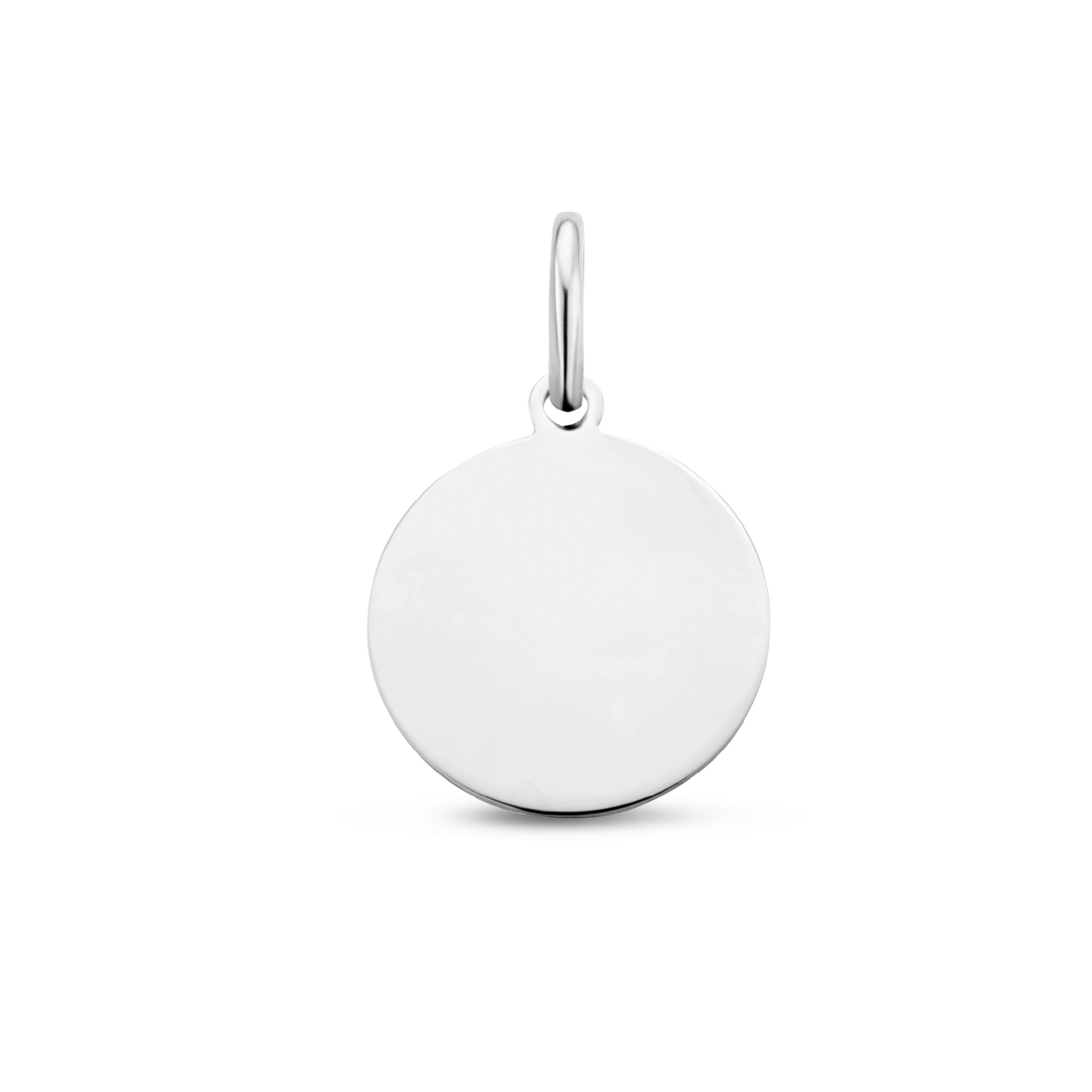 Gerhodineerd 925 zilveren ronde graveerhanger
