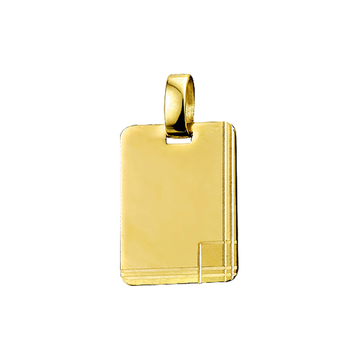 14 Karaat geel gouden graveerhanger 14x19 mm met een abstracte bewerking.