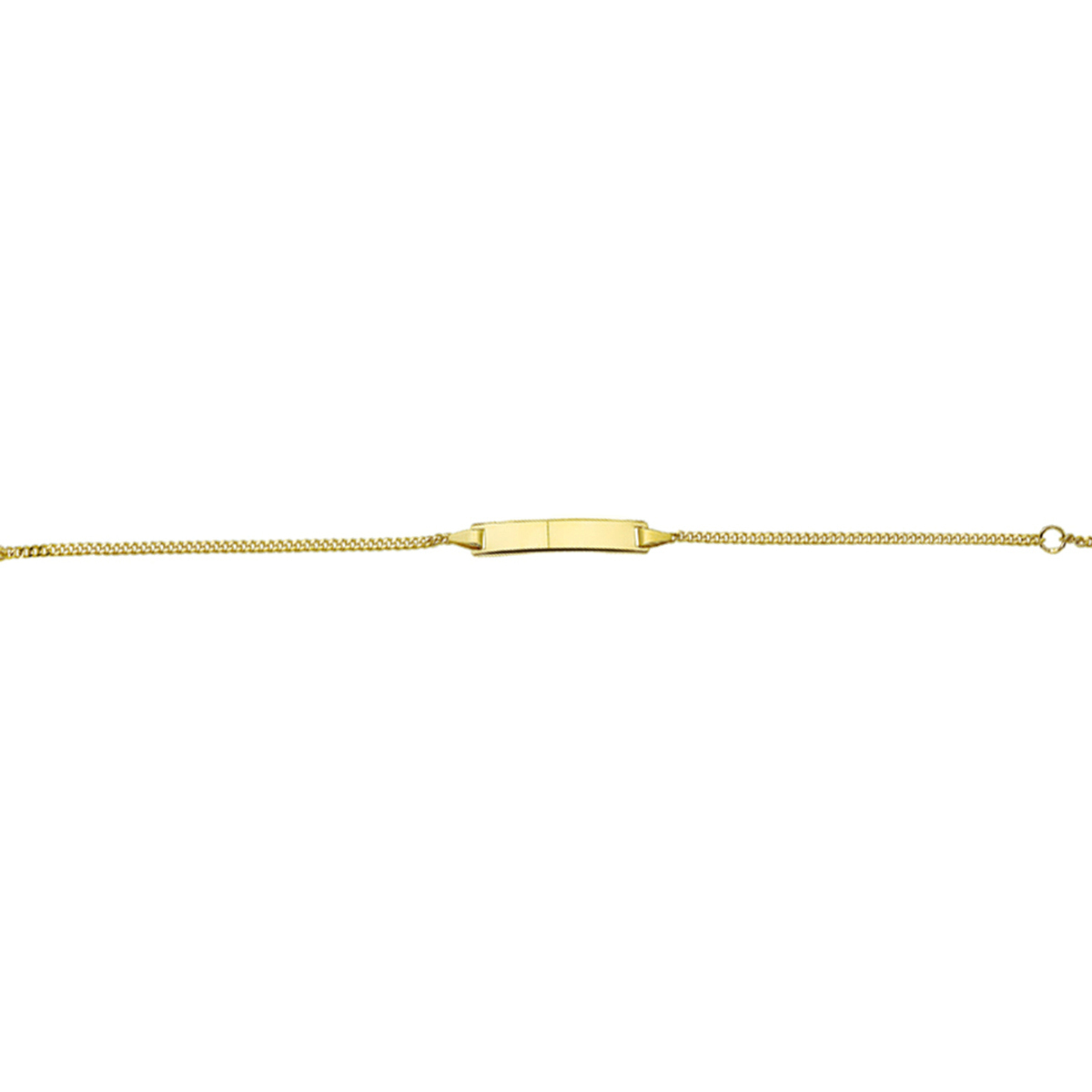 Beschrijving: Geelgouden graveerarmband met een poli afwerking. De lengte van de armband bedraagt 16cm met 2cm extensie. 
Uniekenummer serie: 27552
Verpakt per: 1
Doelgroep: meisjes
Breedte: 25 mm
Kortste lengte: 16 mm
Langste lengte: 18 mm
Hoogte: 5 mm