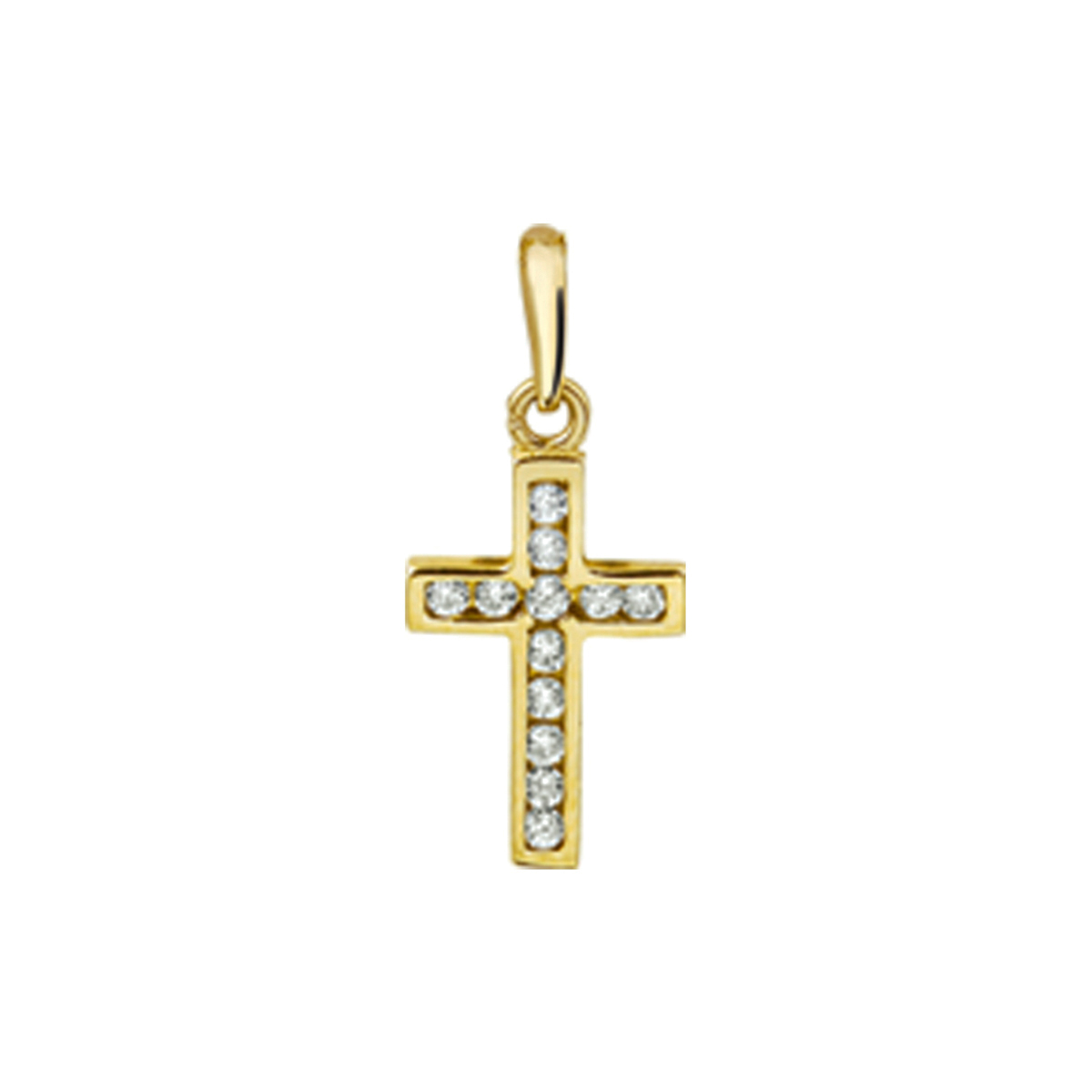 Gouden hanger kruis en zirkonia