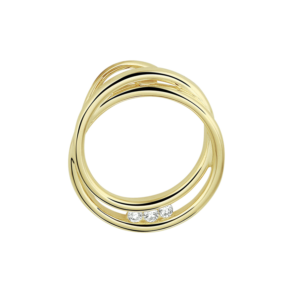 14k Geelgouden hanger uitgevoerd met een schitterende diamant rij. De hanger heeft een afmeting van 19x17.5mm.