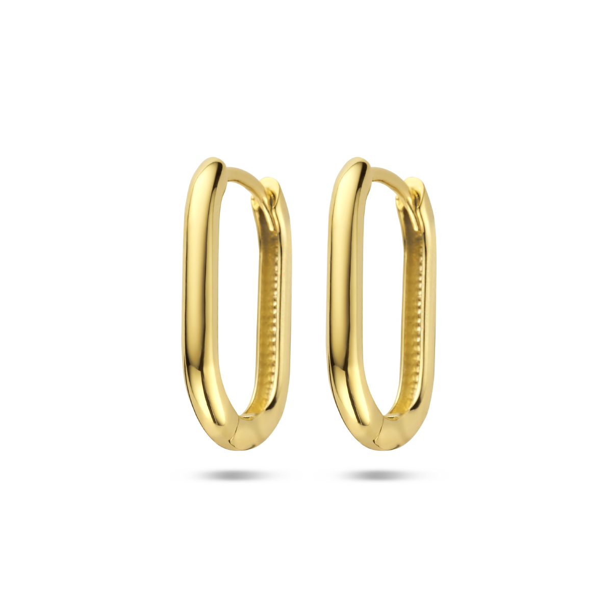 14k Geelgouden klapoorringen. De klapoorringen hebben een afmeting van 18.5x2.5mm.