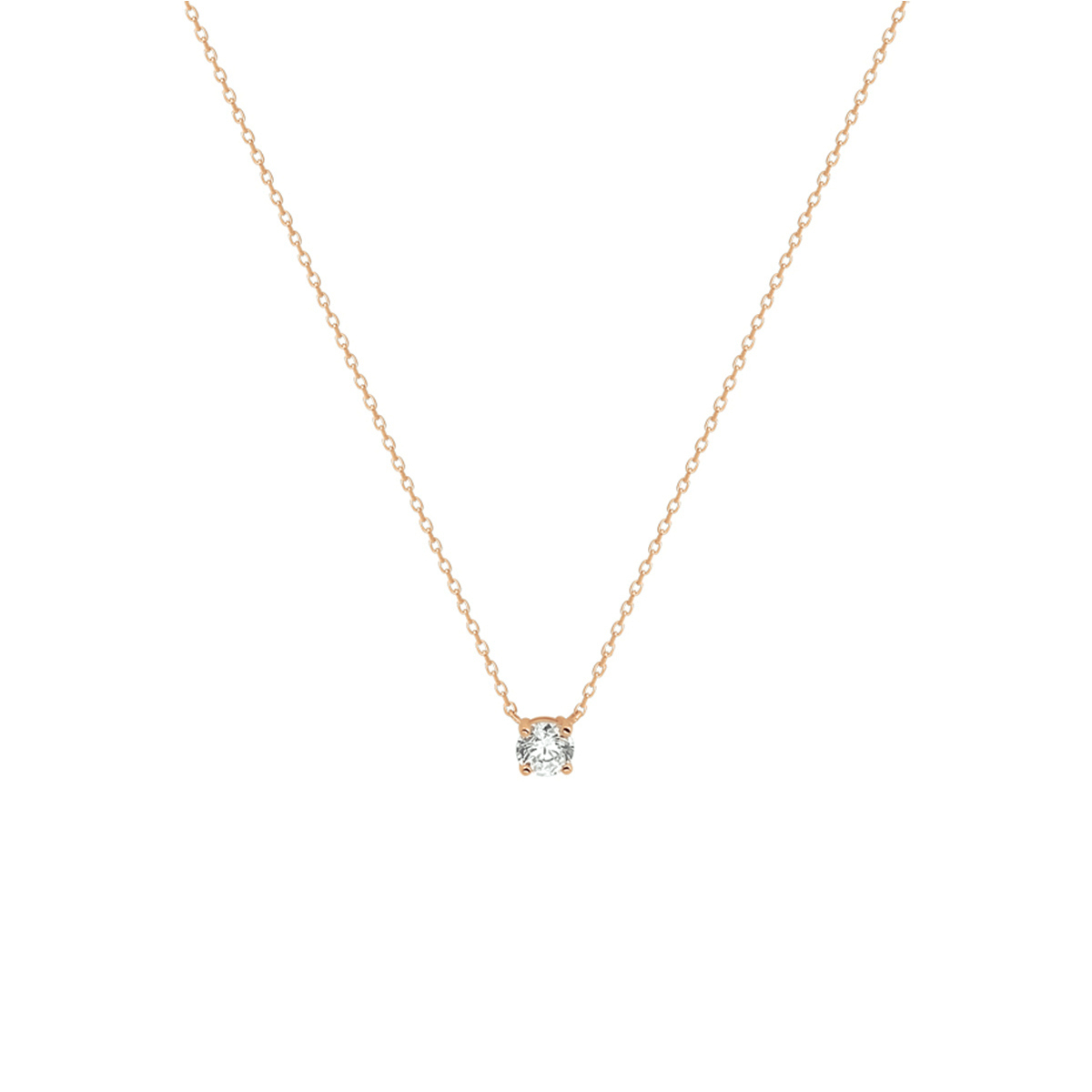 Rosegouden anker collier uitgevoerd met een schitterende zirkonia. Een goede garderobe begint bij de basis en ditzelfde geldt voor een tijdloze sieradencollectie! Dit basic collier met draaglengtes van 40 42 en 44cm past bij iedere outfit en is met veel andere sieraden te combineren. De schakelbreedte is 0.8mm.