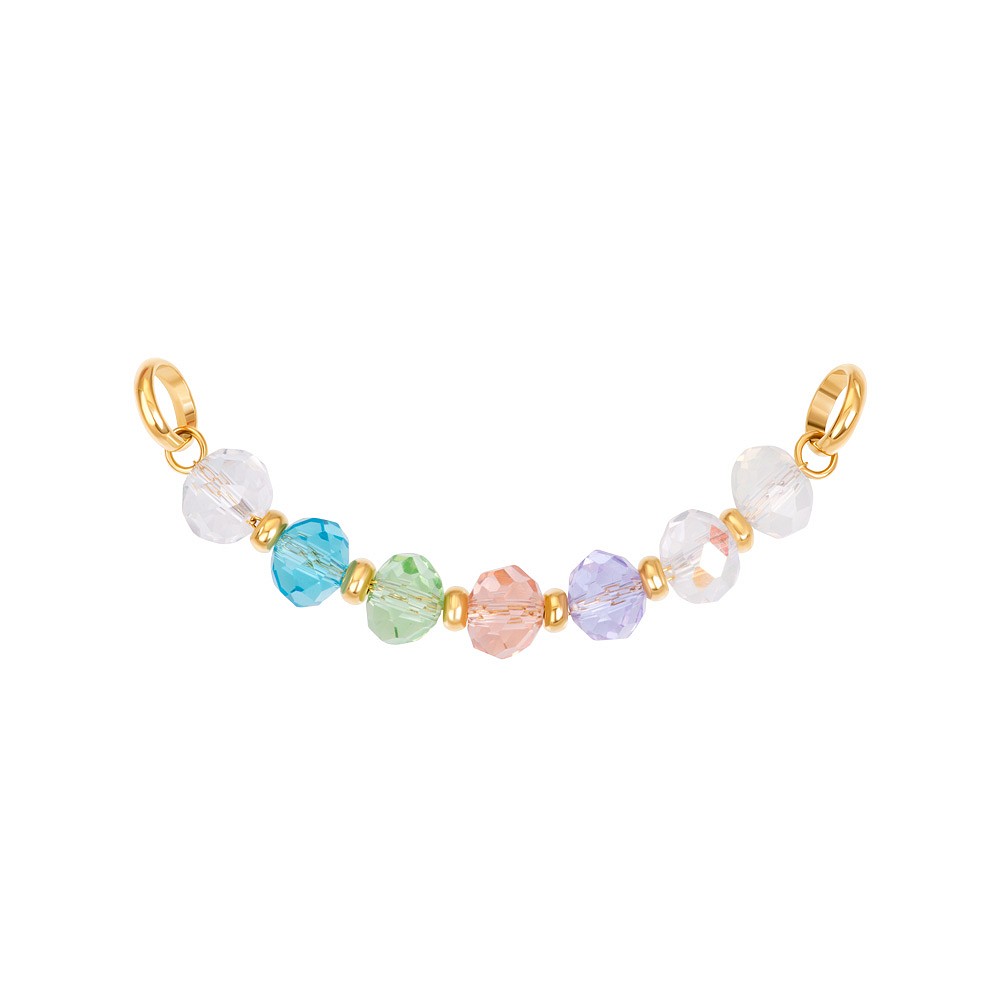 De ketting Bliss Blossom van iXXXi Connect bestaat uit een streng gemaakt van stainless steel met een goud-, rosé goud- of zilverkleurige plating. De streng is voorzien van multikleurige kralen met een facet geslepen design.