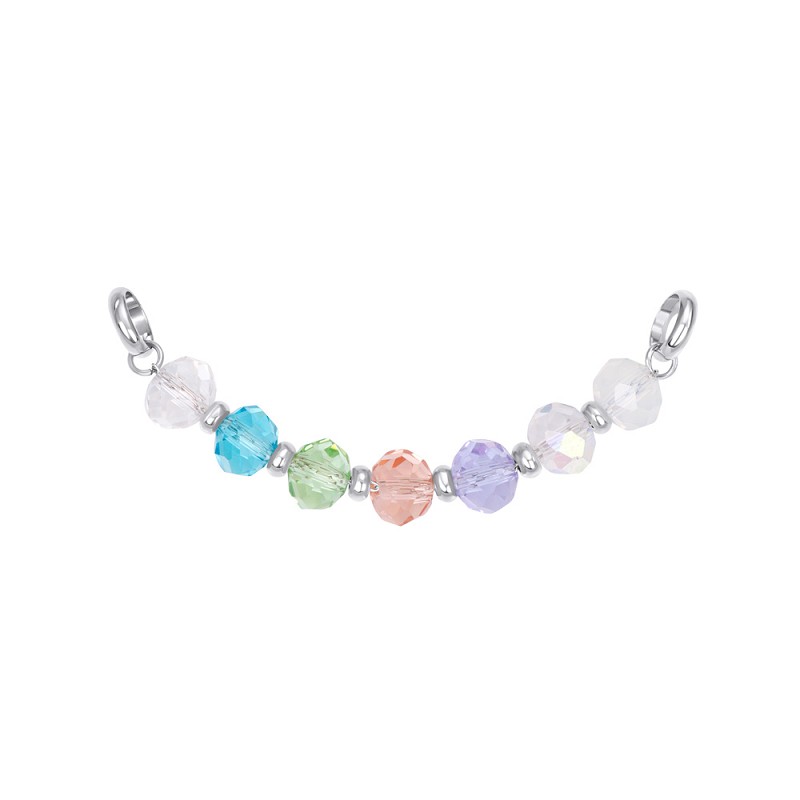 De ketting Bliss Blossom van iXXXi Connect bestaat uit een streng gemaakt van stainless steel met een goud-, rosé goud- of zilverkleurige plating. De streng is voorzien van multikleurige kralen met een facet geslepen design.