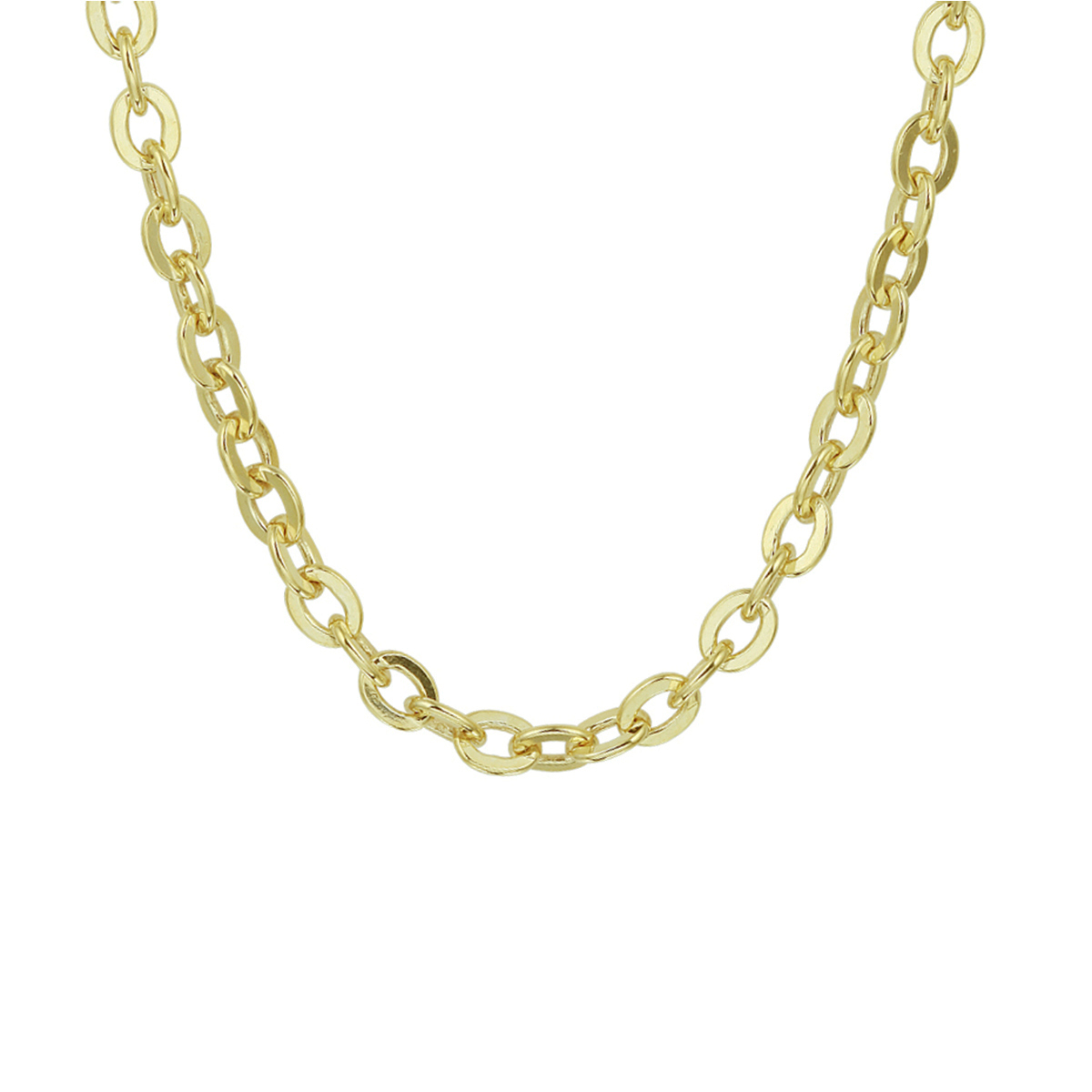 ZilGold Anker collier 14 karaat geelgoud met daarin een kern van 925 zilver. 45 cm lang met een schakelbreedte van 5mm. Uitgevoerd met een karabijn sluiting.