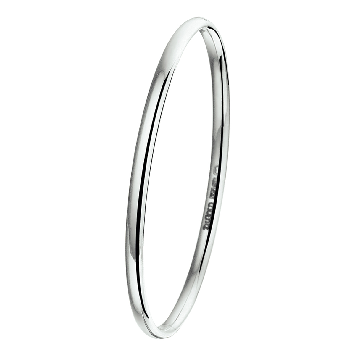 SilGold Bangle scharnier massief ovale buis 4,0 mm.
Sieraden van 14 karaat witgoud met daarin een kern van 925 zilver. Geelgouden bangle met scharnier-sluiting.