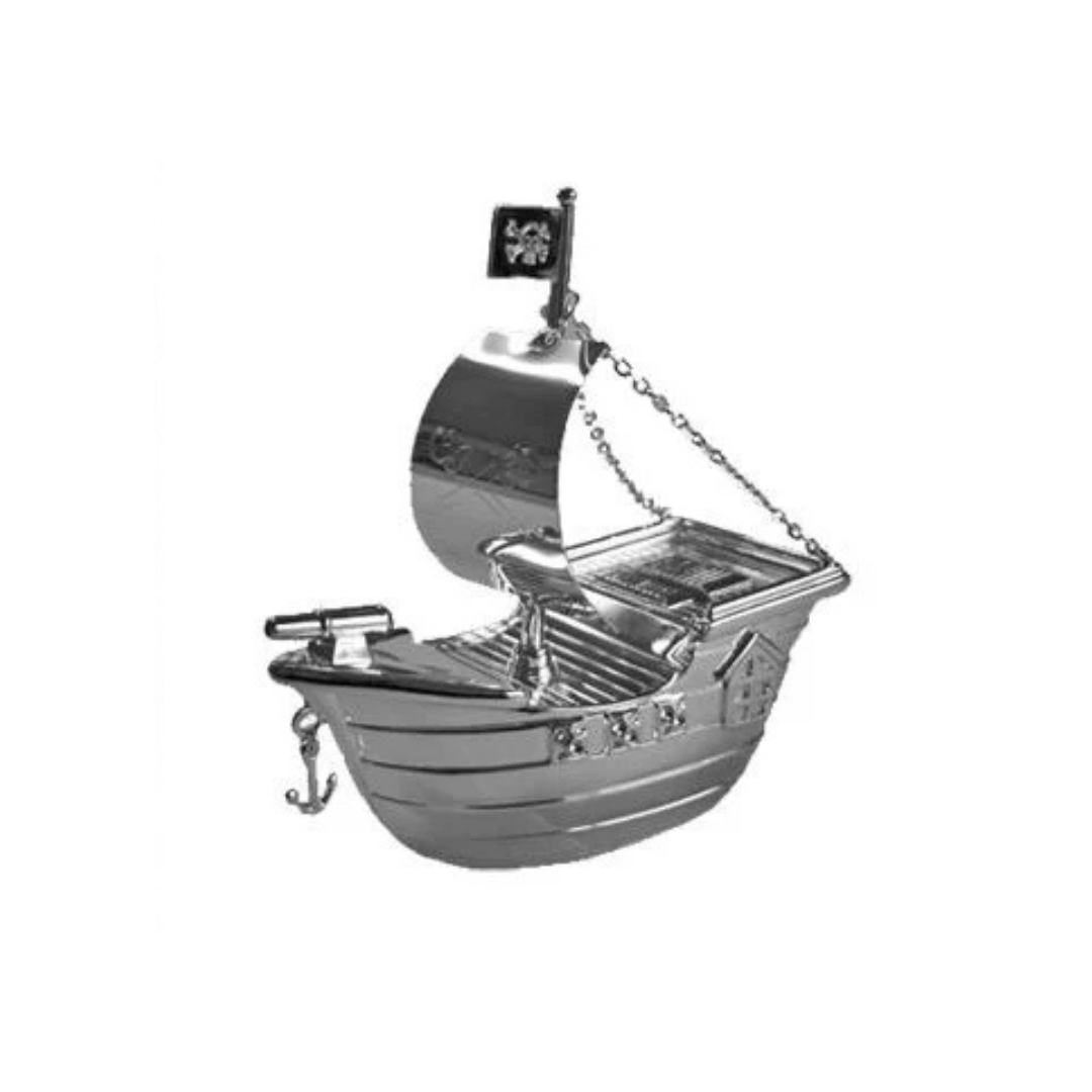 Verzilverde Spaarpot WG-06276 Piratenschip