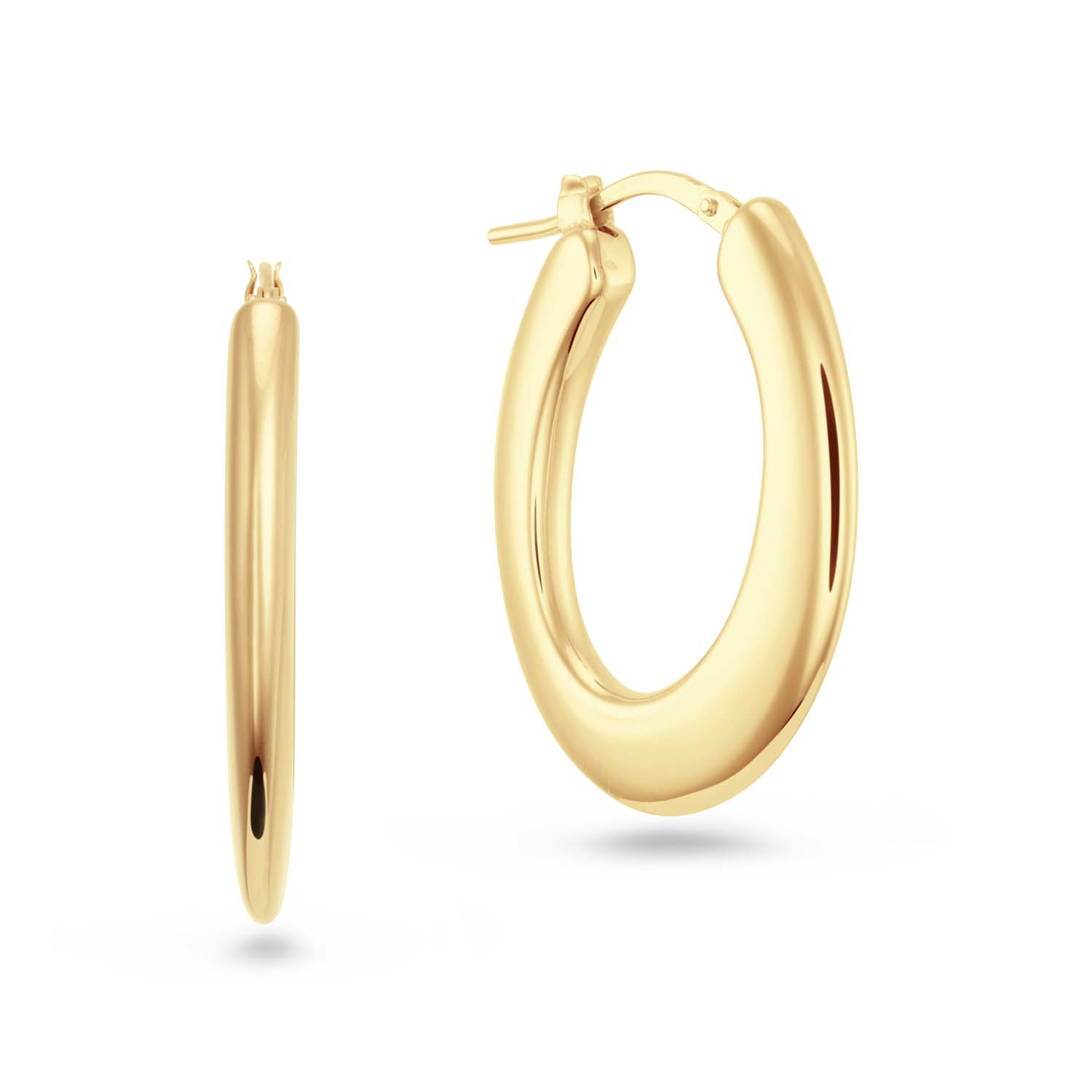 Zilveren verguld oorring XL