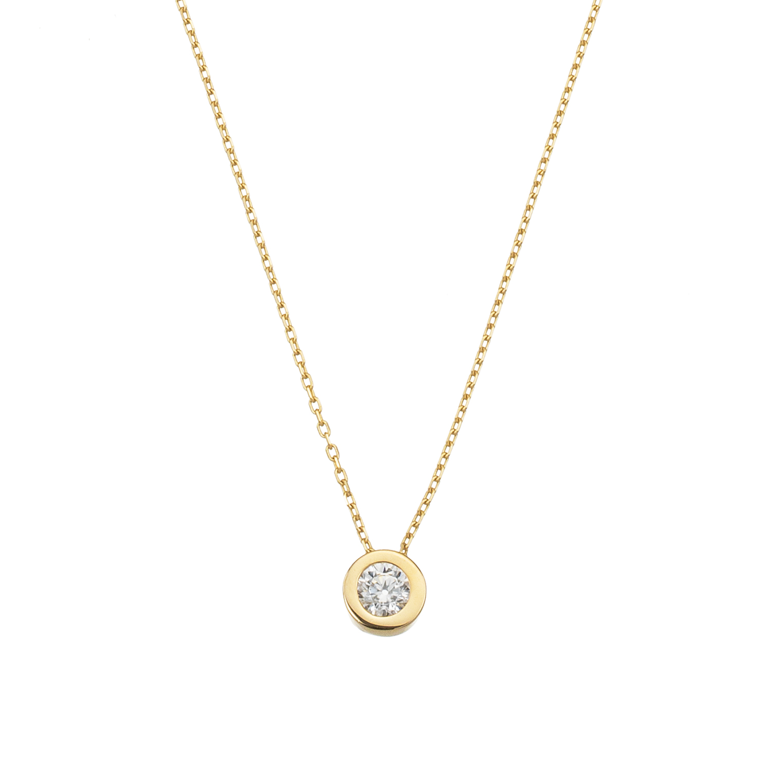 Gouden collier fantasie Collier Solitaire zirkonia 