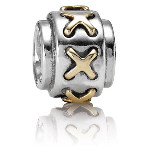 zilver met gouden kruisjes