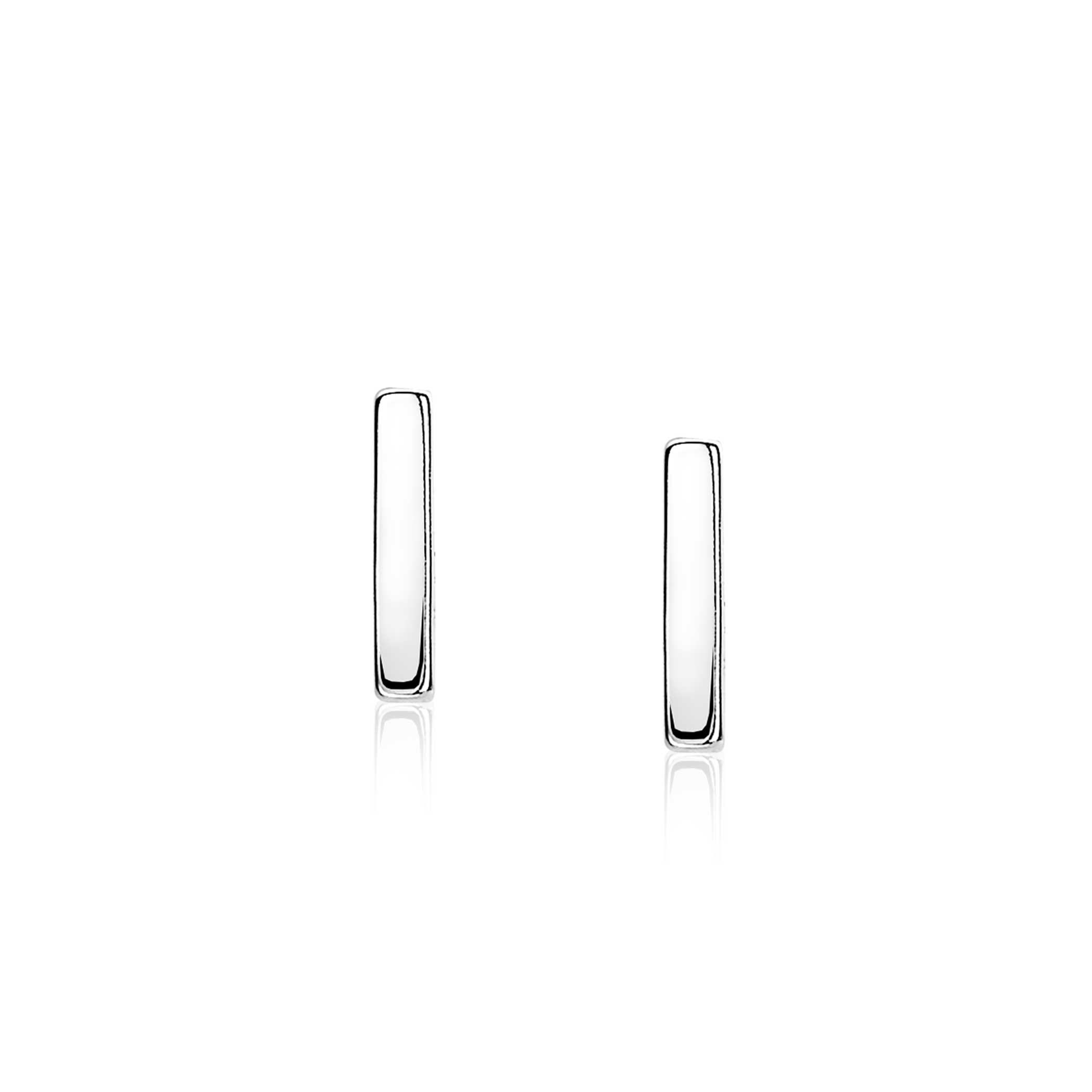 ZINZI zilveren oorknoppen glad staafje 8mm ZIO1689