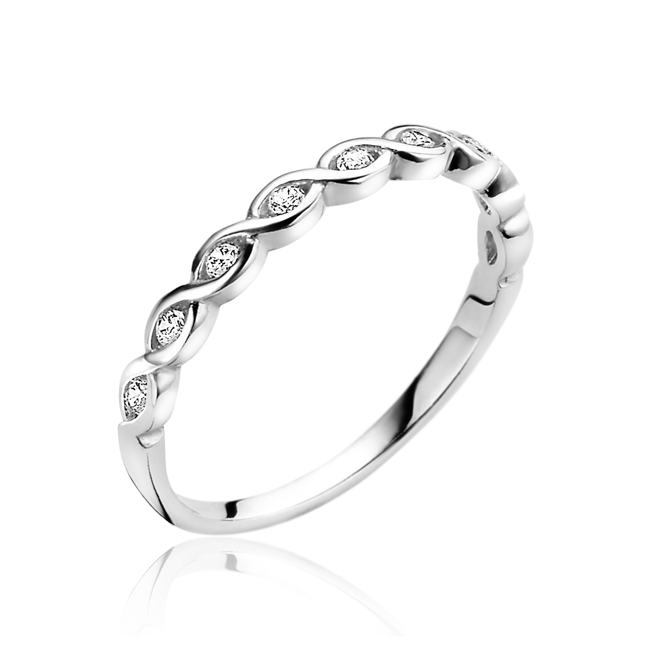 zinzi ring met zirconia gevlochten ZIR1595-50